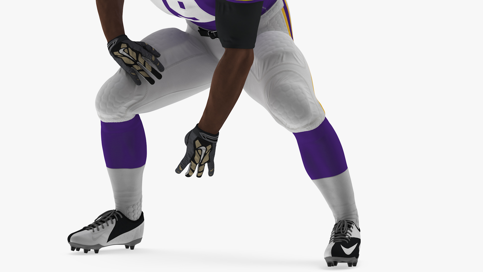 3D Minnesota Vikings American Football Player Crouching Fur