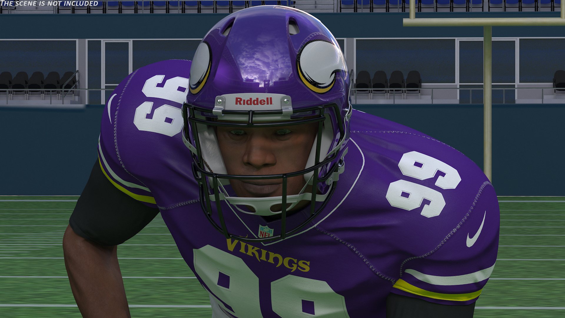 3D Minnesota Vikings American Football Player Crouching Fur