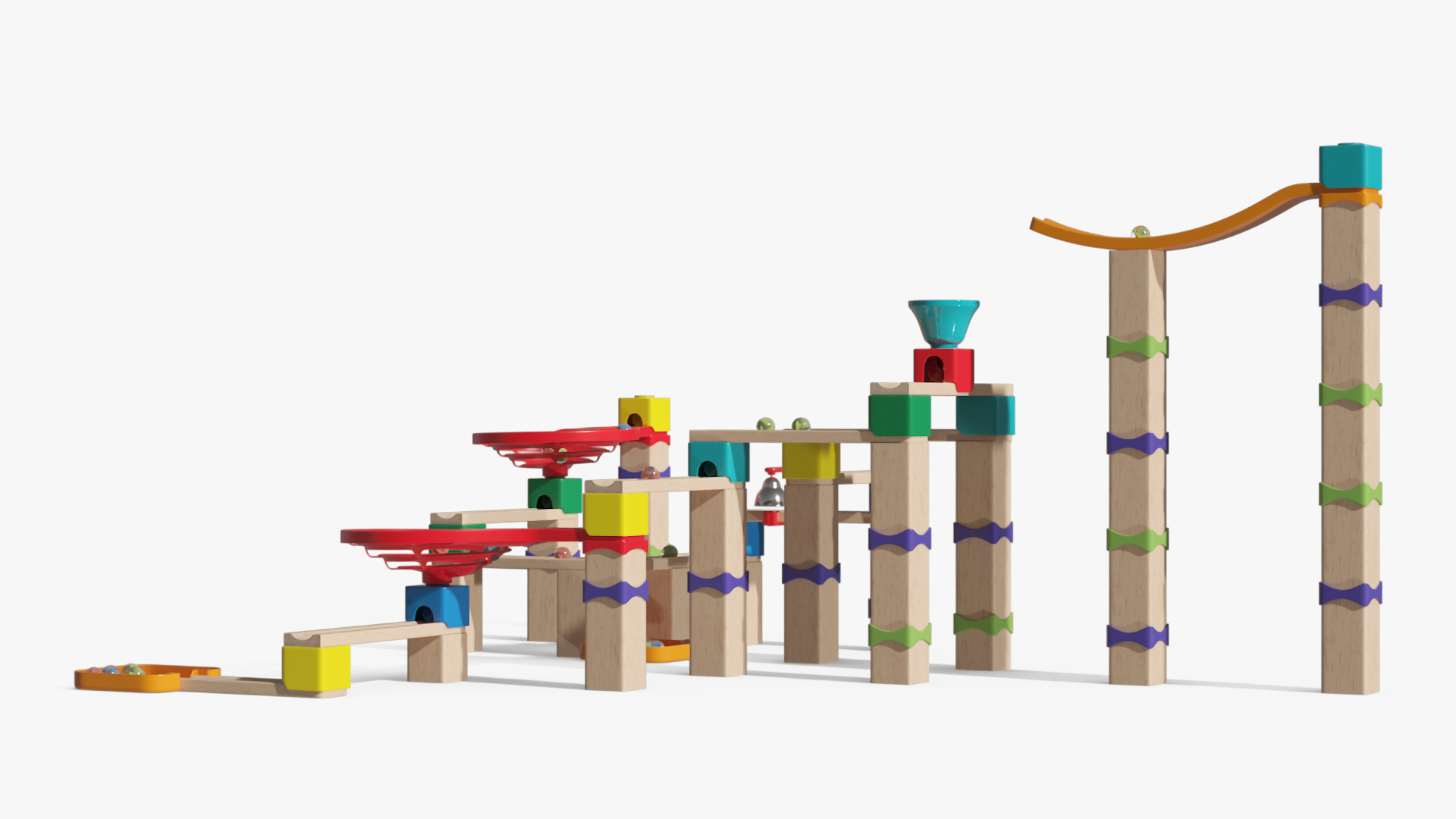 3D model Boy with Wooden Marble Run Toy