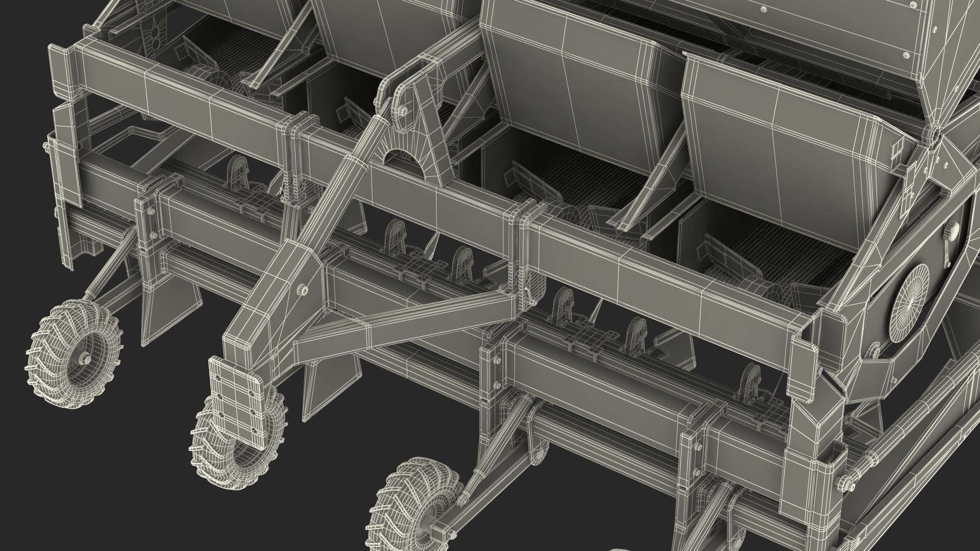 Miedema Structural 4000 Potato Planter Green Used 3D model