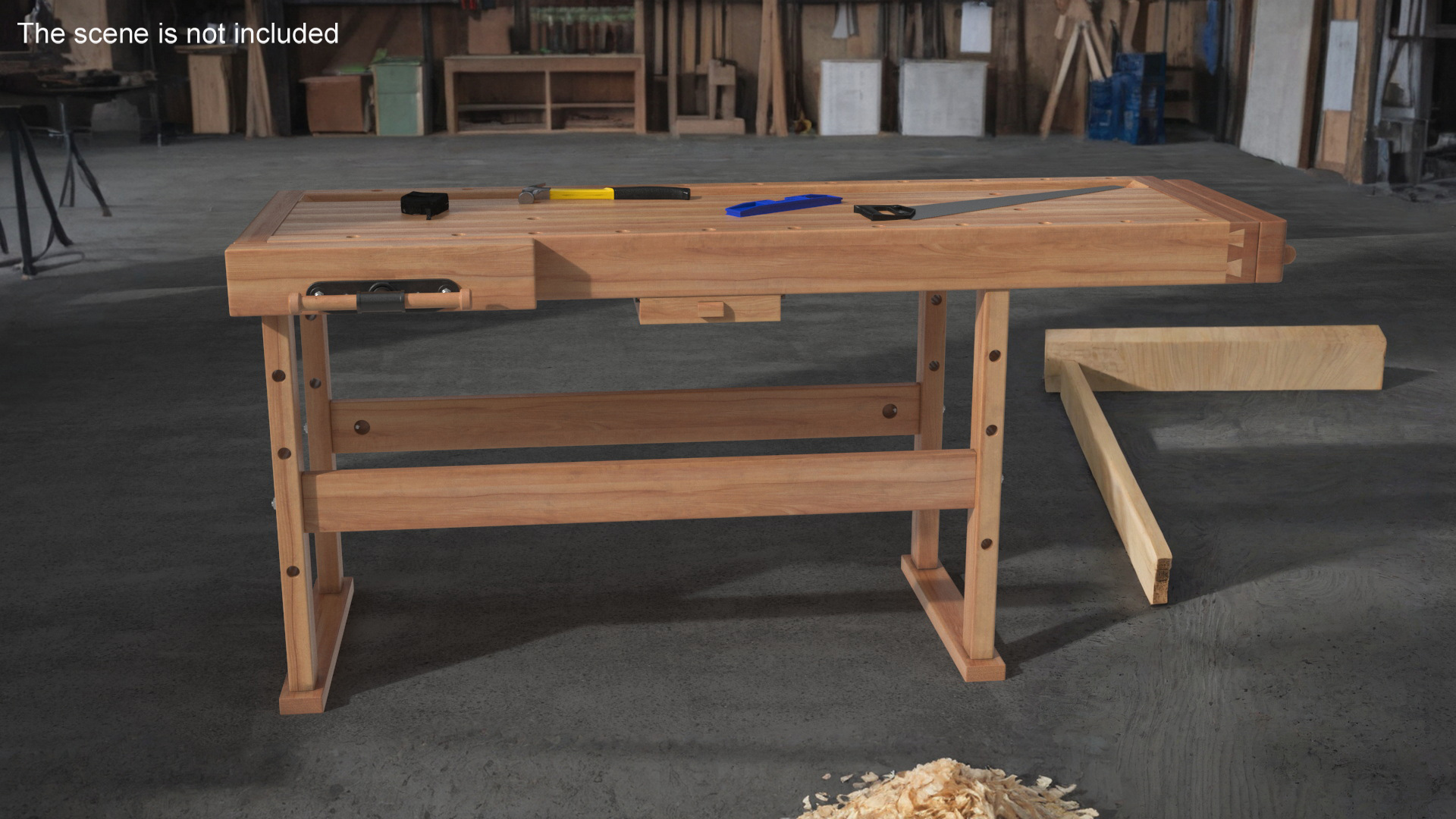 Wood Workbench 3D model