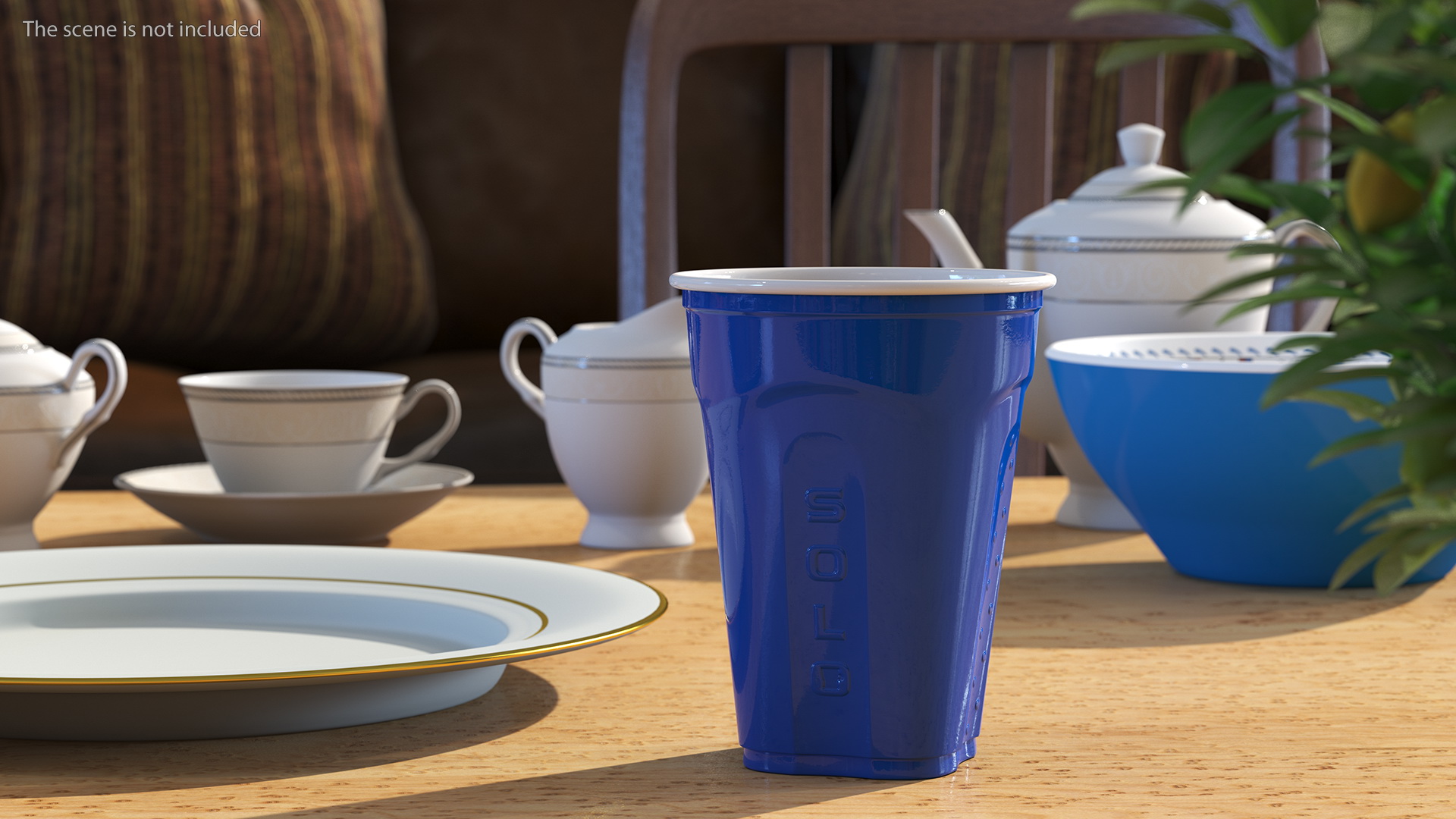 Solo Squared Plastic Cup Blue 3D model