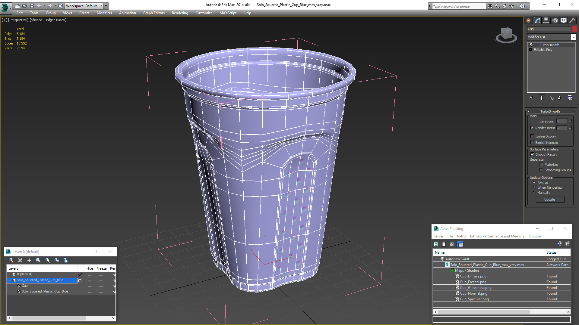 Solo Squared Plastic Cup Blue 3D model