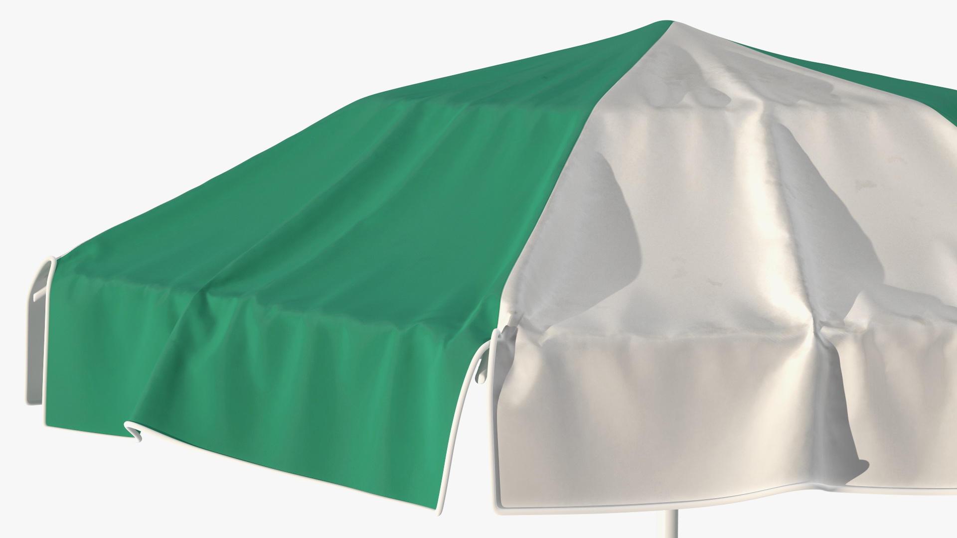 Green and White Patio Garden Umbrella 3D