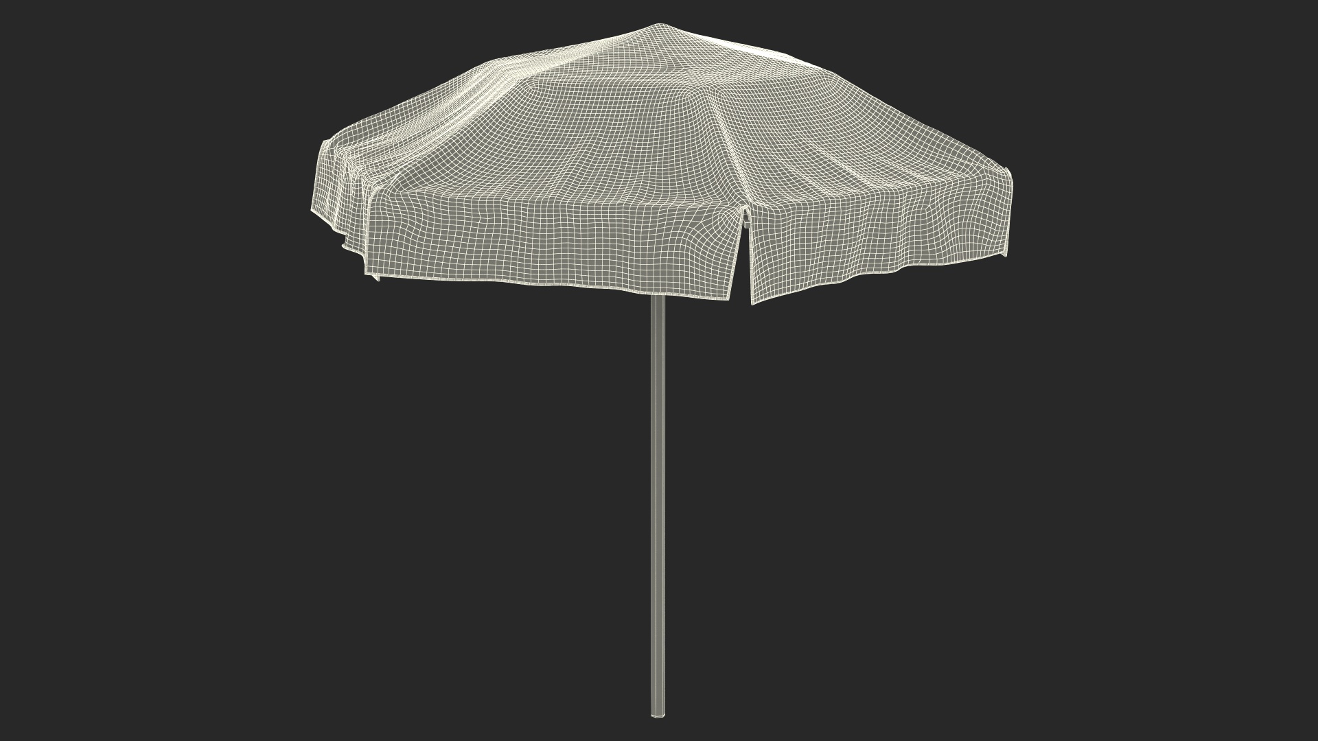 Green and White Patio Garden Umbrella 3D