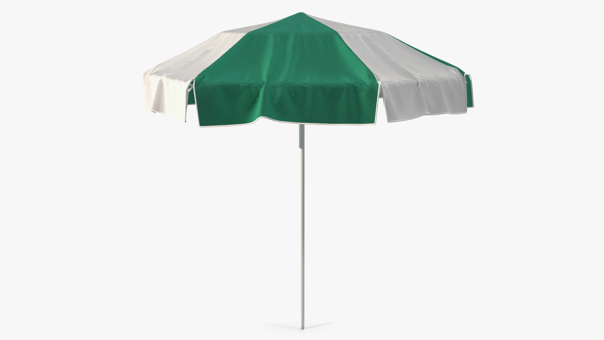 Green and White Patio Garden Umbrella 3D