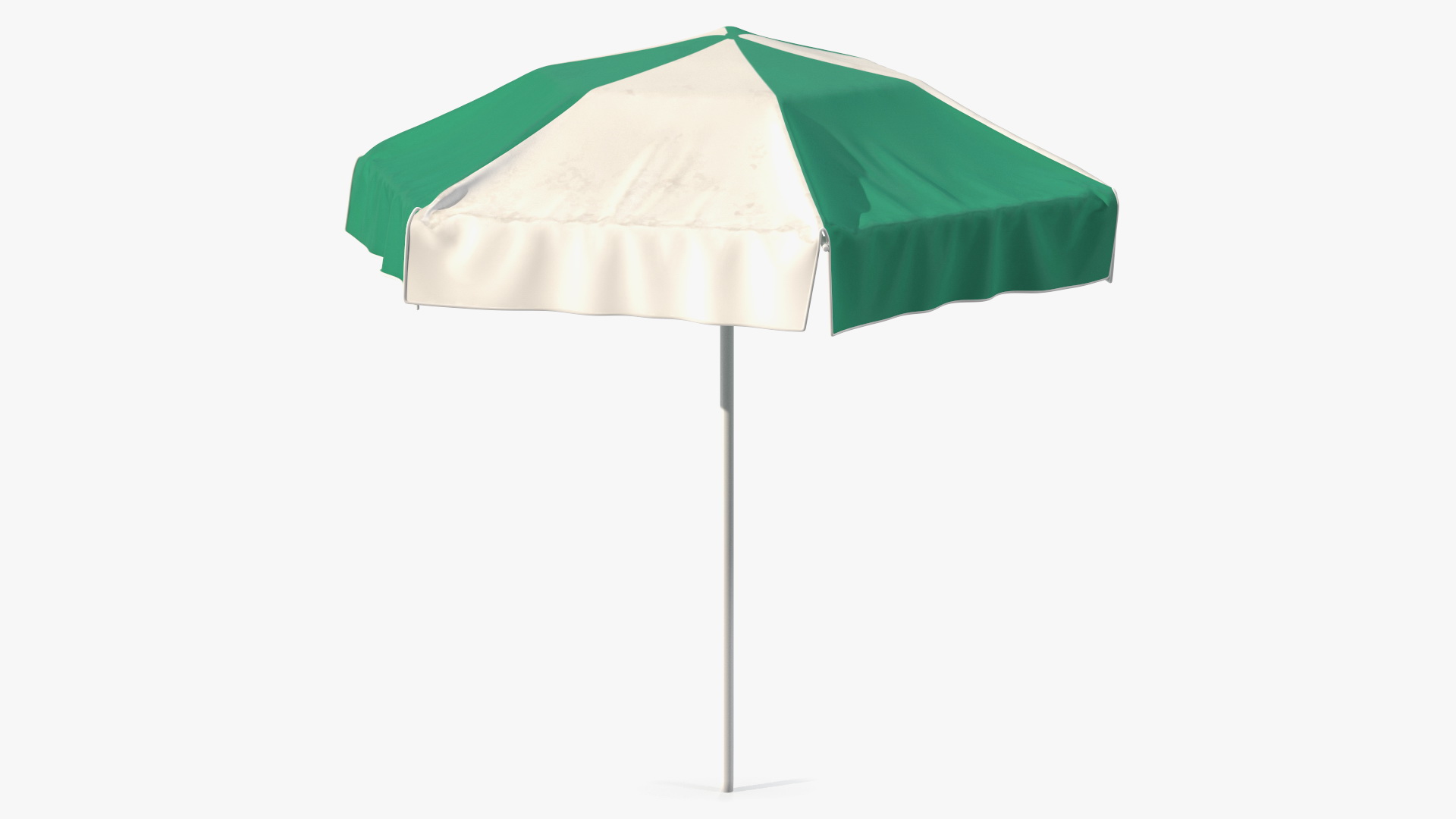 Green and White Patio Garden Umbrella 3D