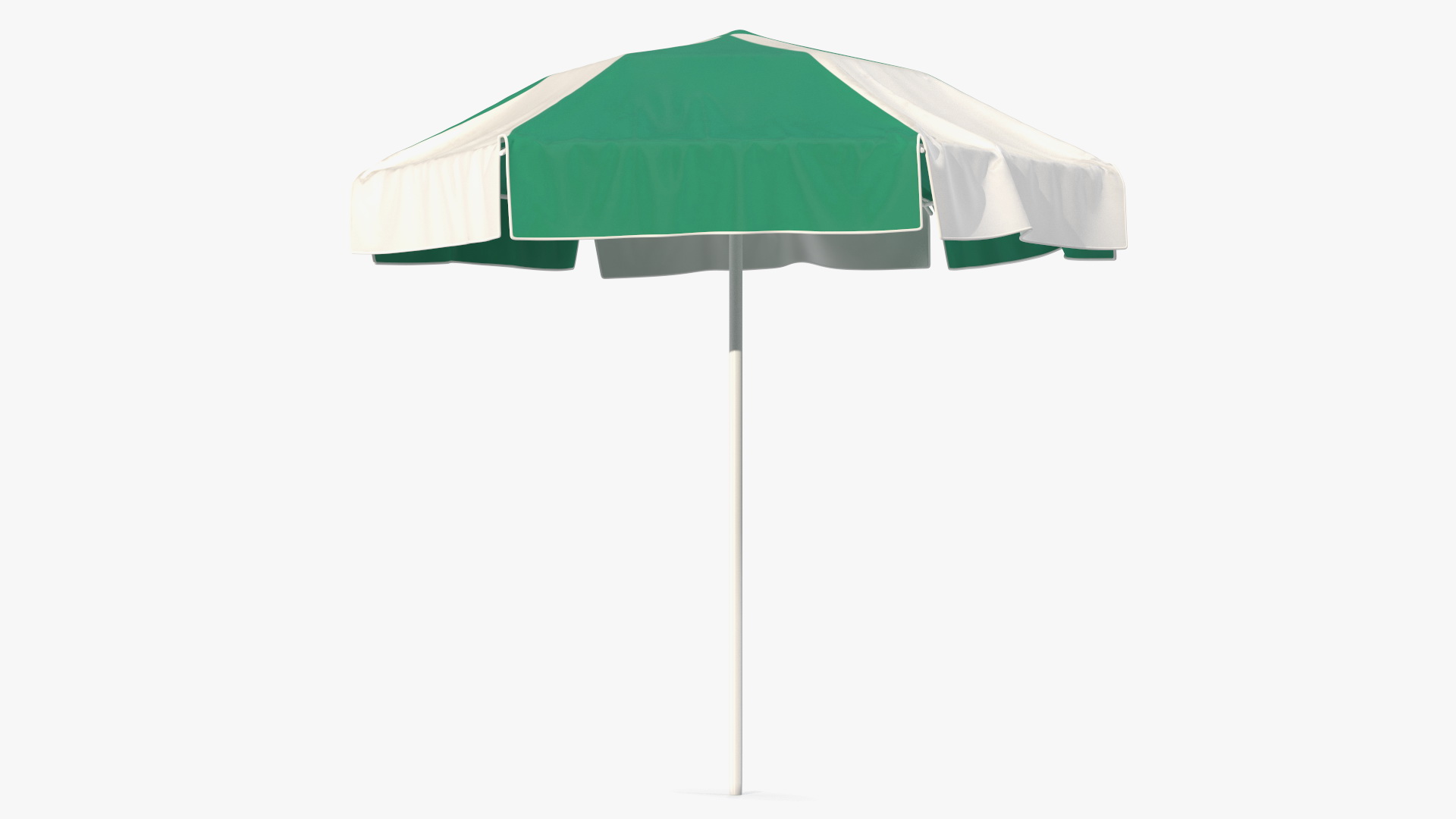 Green and White Patio Garden Umbrella 3D