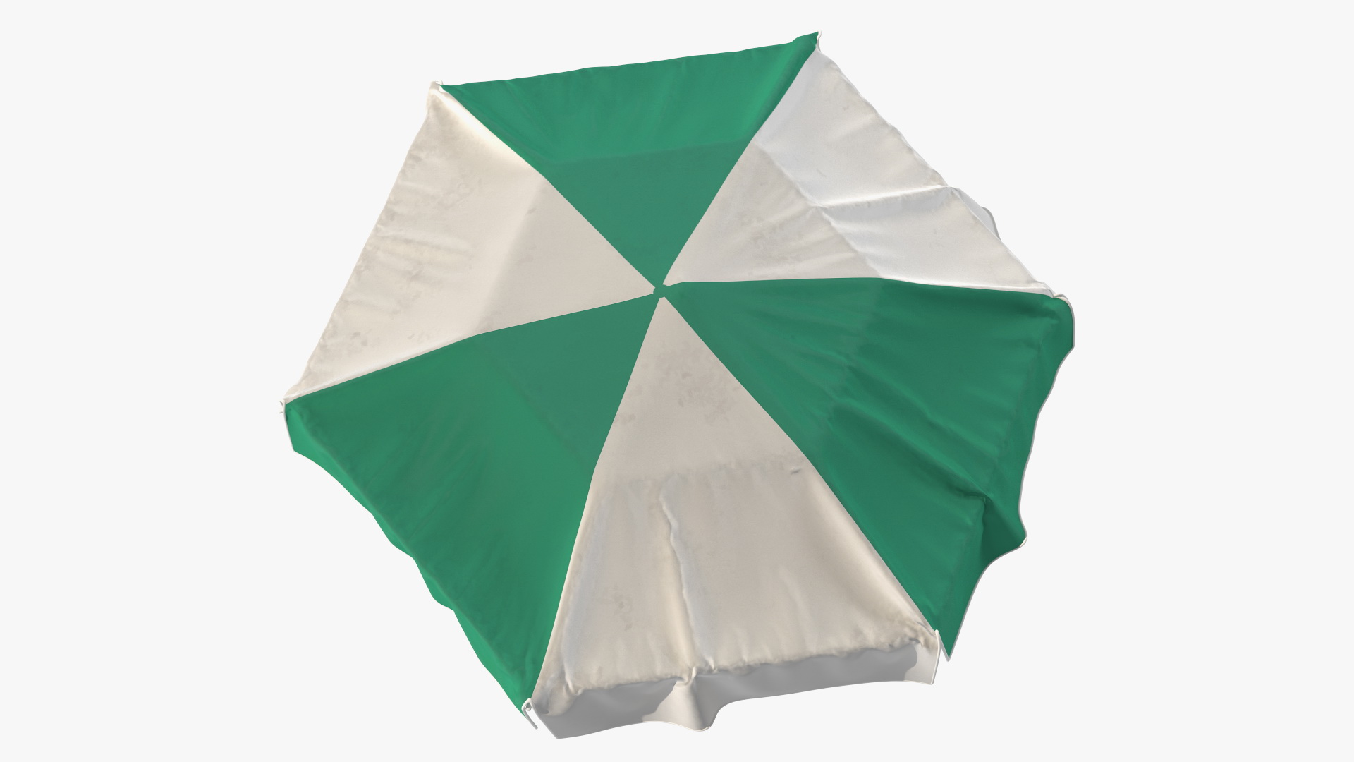 Green and White Patio Garden Umbrella 3D