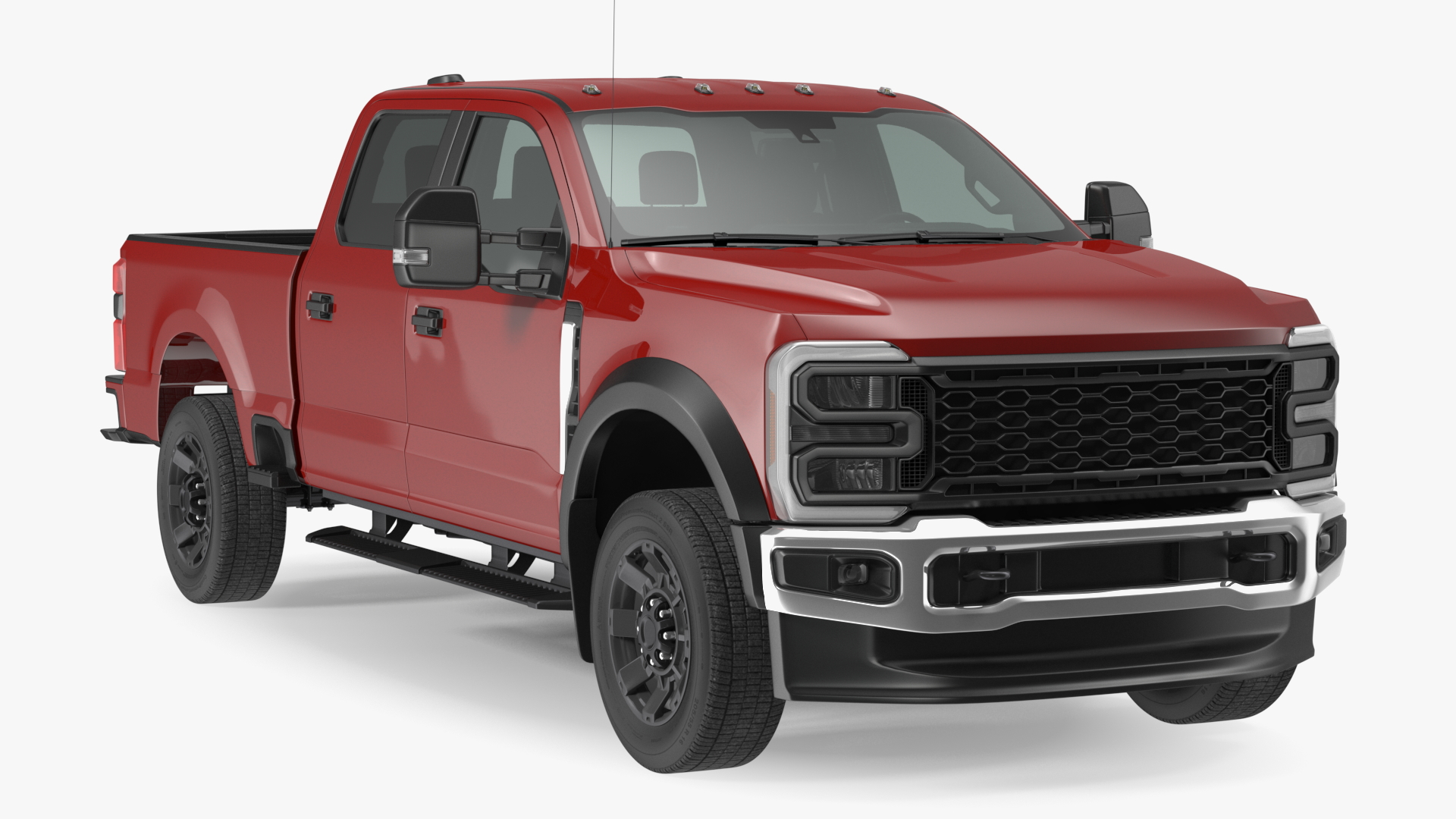 Red Heavy Duty Pickup Truck 3D