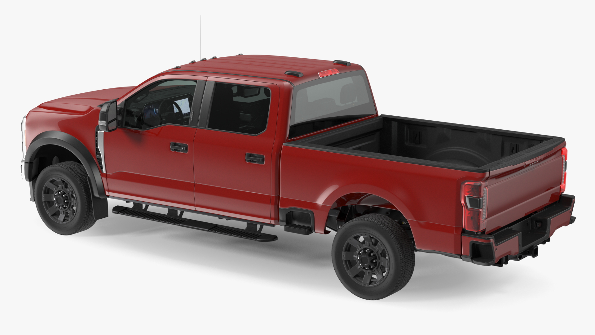 Red Heavy Duty Pickup Truck 3D