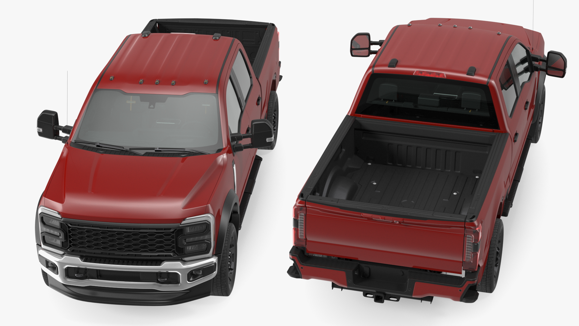 Red Heavy Duty Pickup Truck 3D