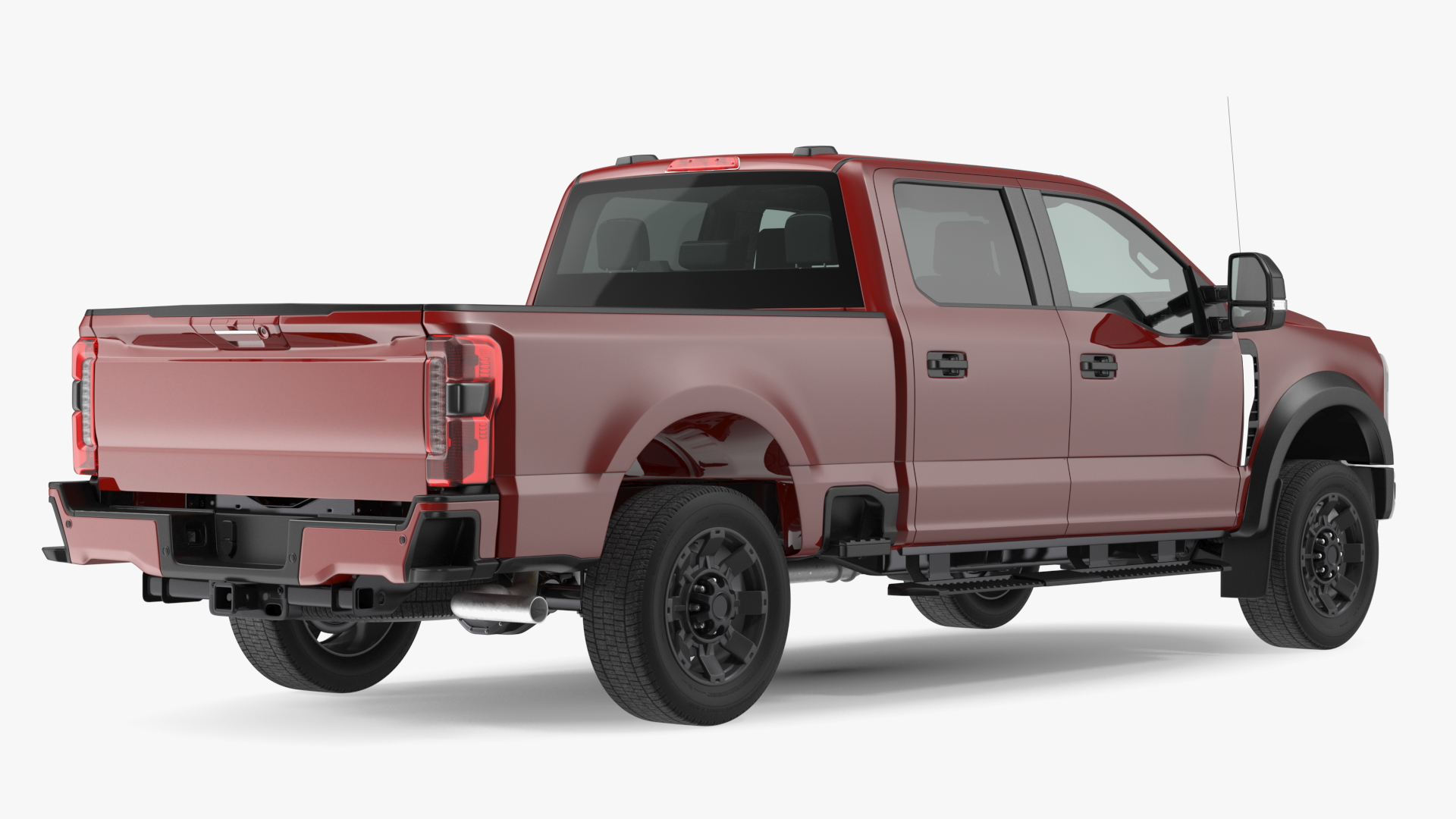 Red Heavy Duty Pickup Truck 3D