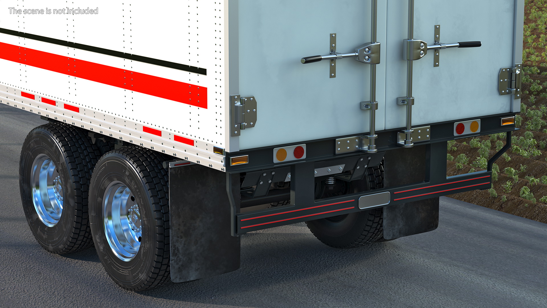 Kenworth Truck With Semi Trailer Rigged 3D model