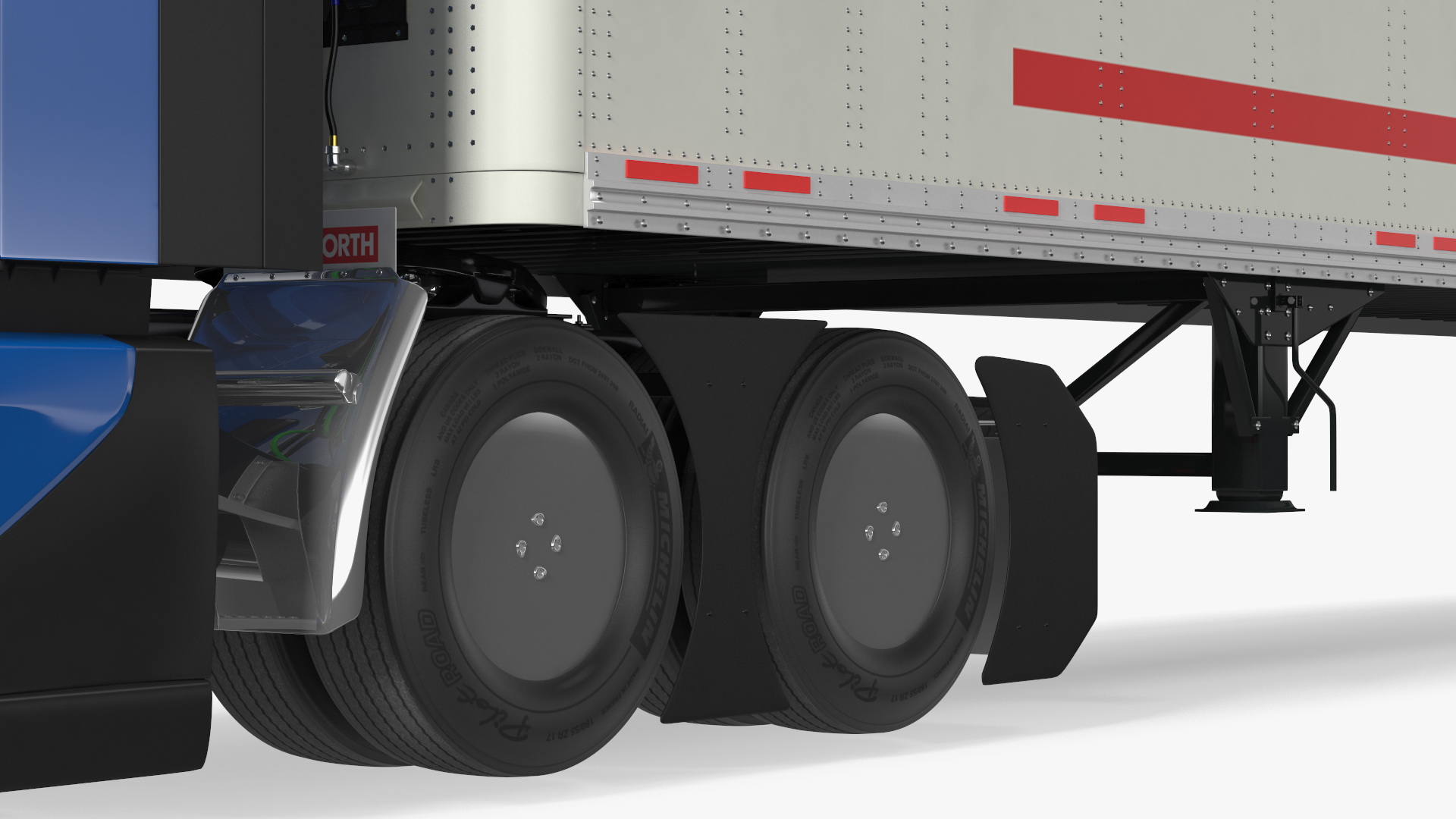 Kenworth Truck With Semi Trailer Rigged 3D model