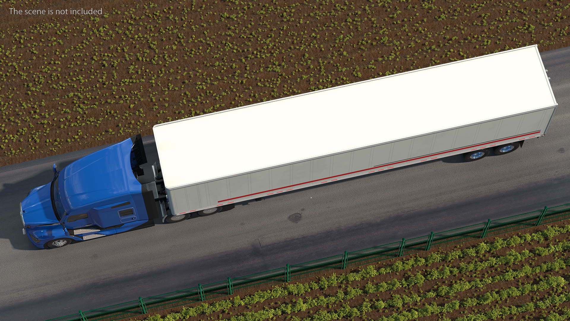 Kenworth Truck With Semi Trailer Rigged 3D model