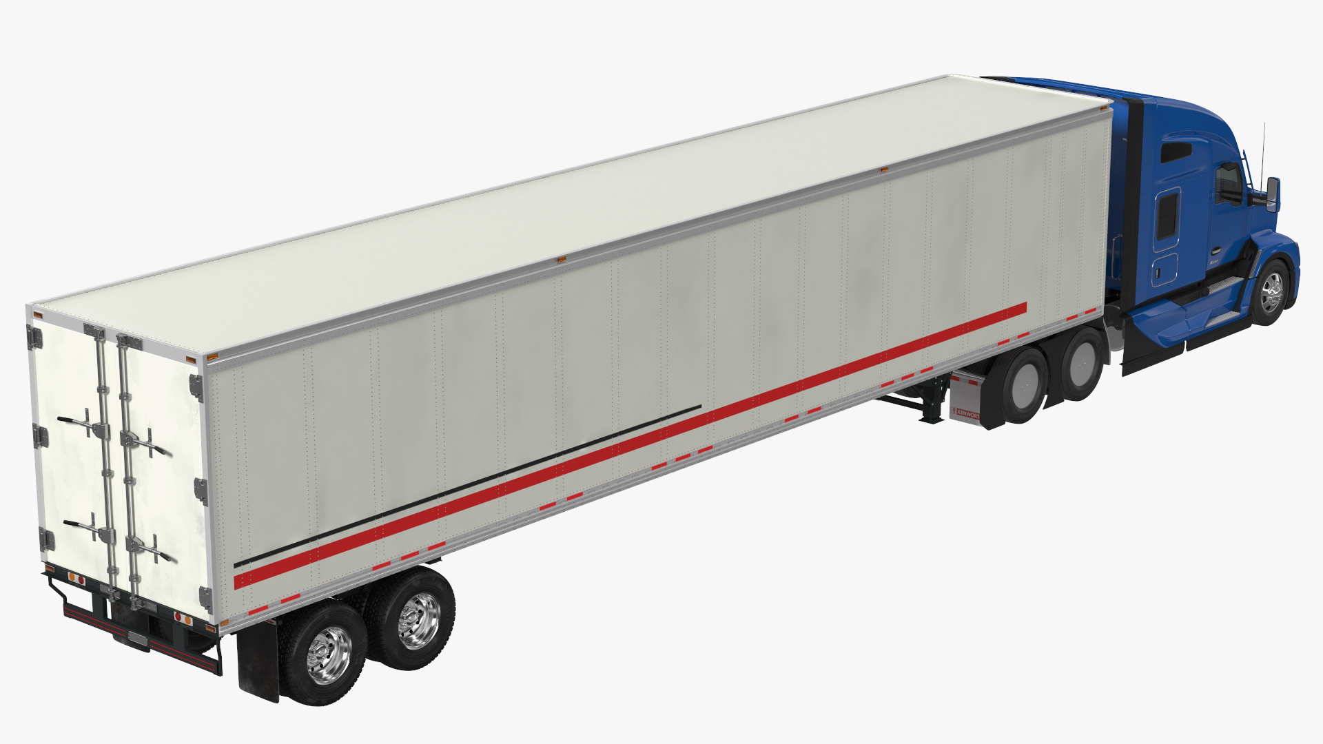 Kenworth Truck With Semi Trailer Rigged 3D model