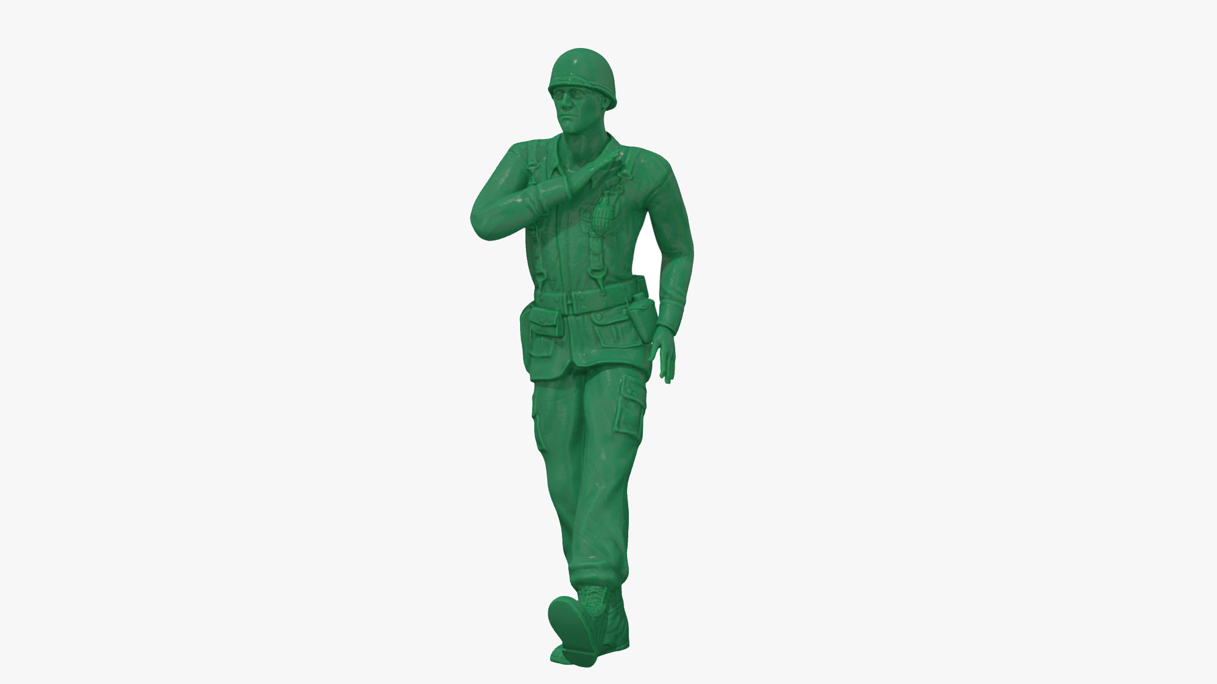 3D Green Toy Soldier Rigged for Maya model