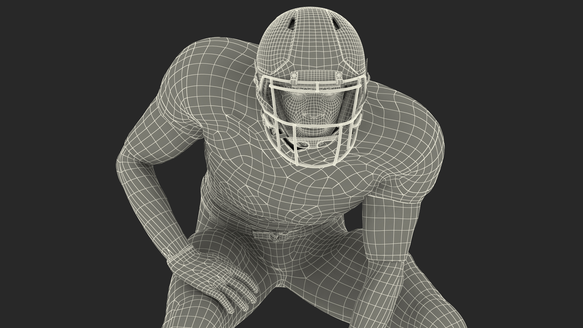 3D Philadelphia Eagles American Football Player Crouching Fur model