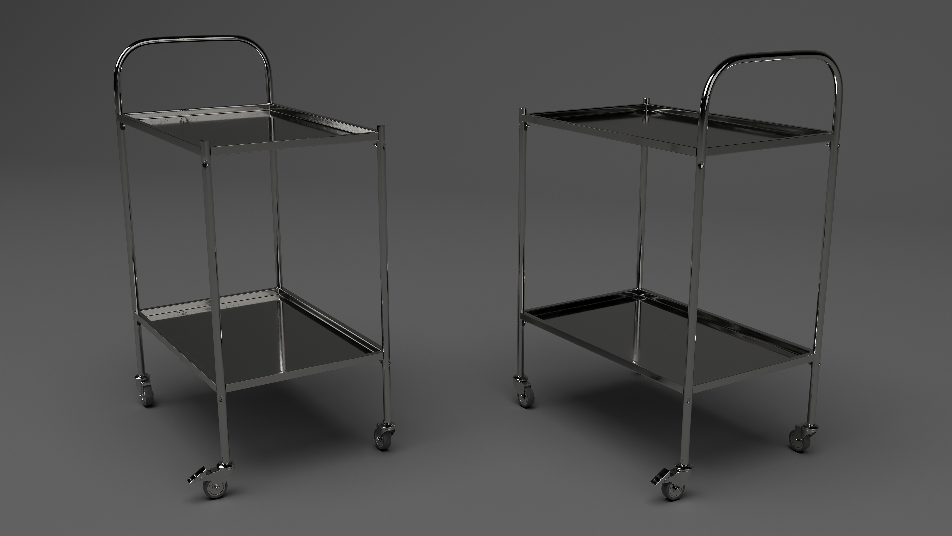 Surgical Instrument Trolley with Wheels 3D model