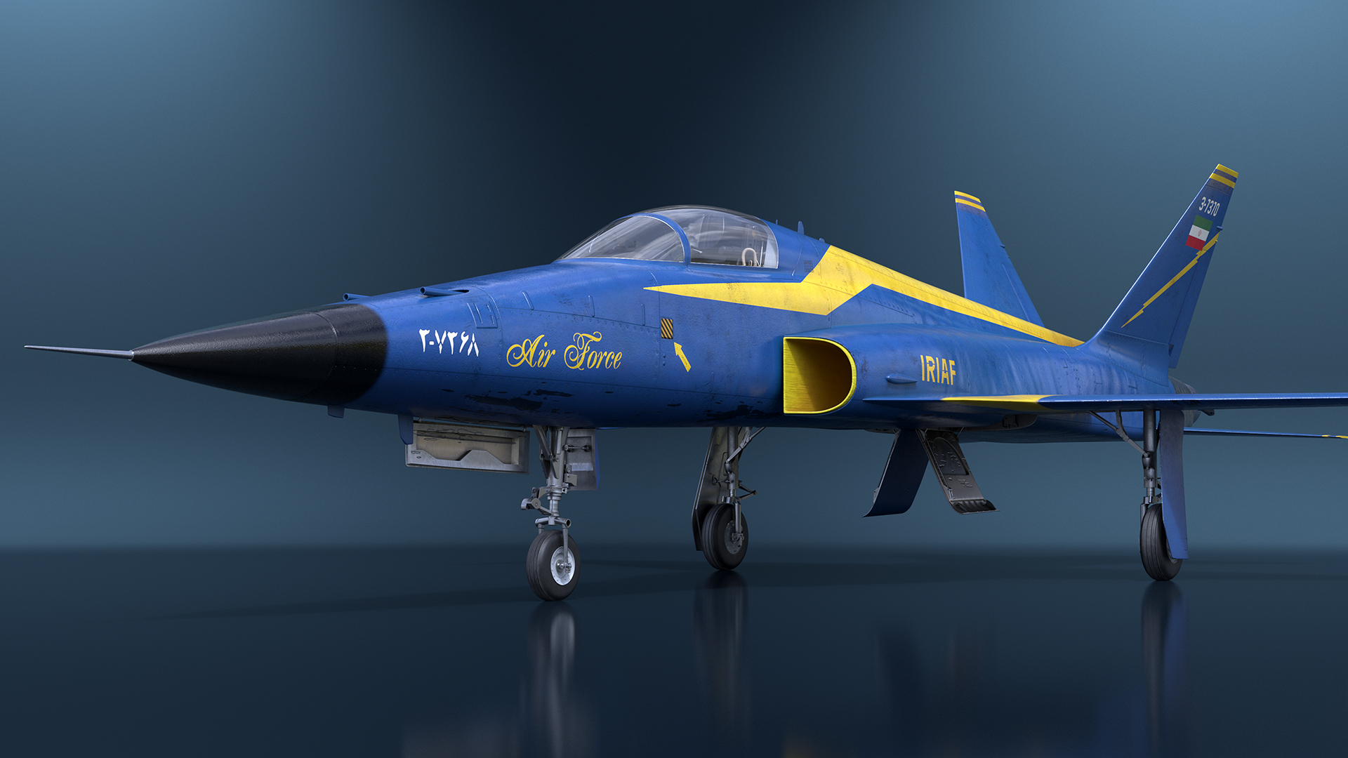 HESA Saeqeh Iranian Aircraft without Rockets Blue 3D model