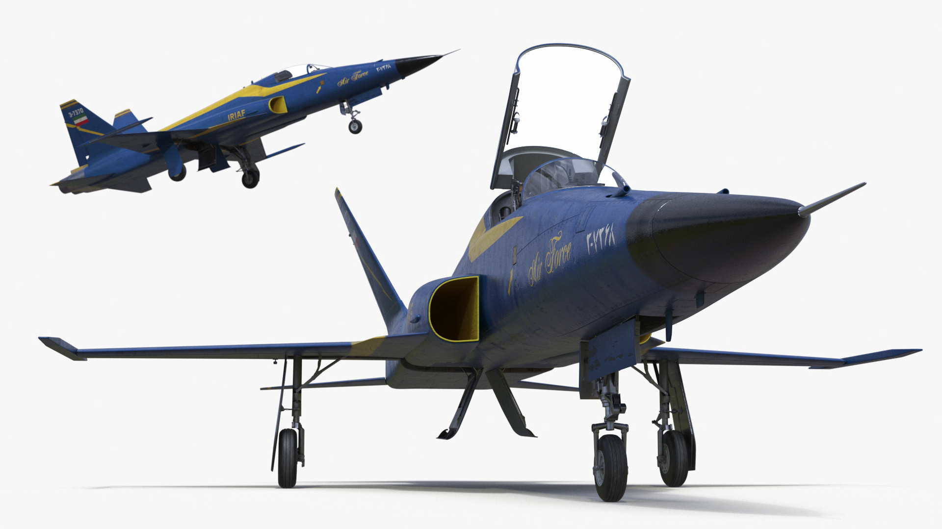 HESA Saeqeh Iranian Aircraft without Rockets Blue 3D model