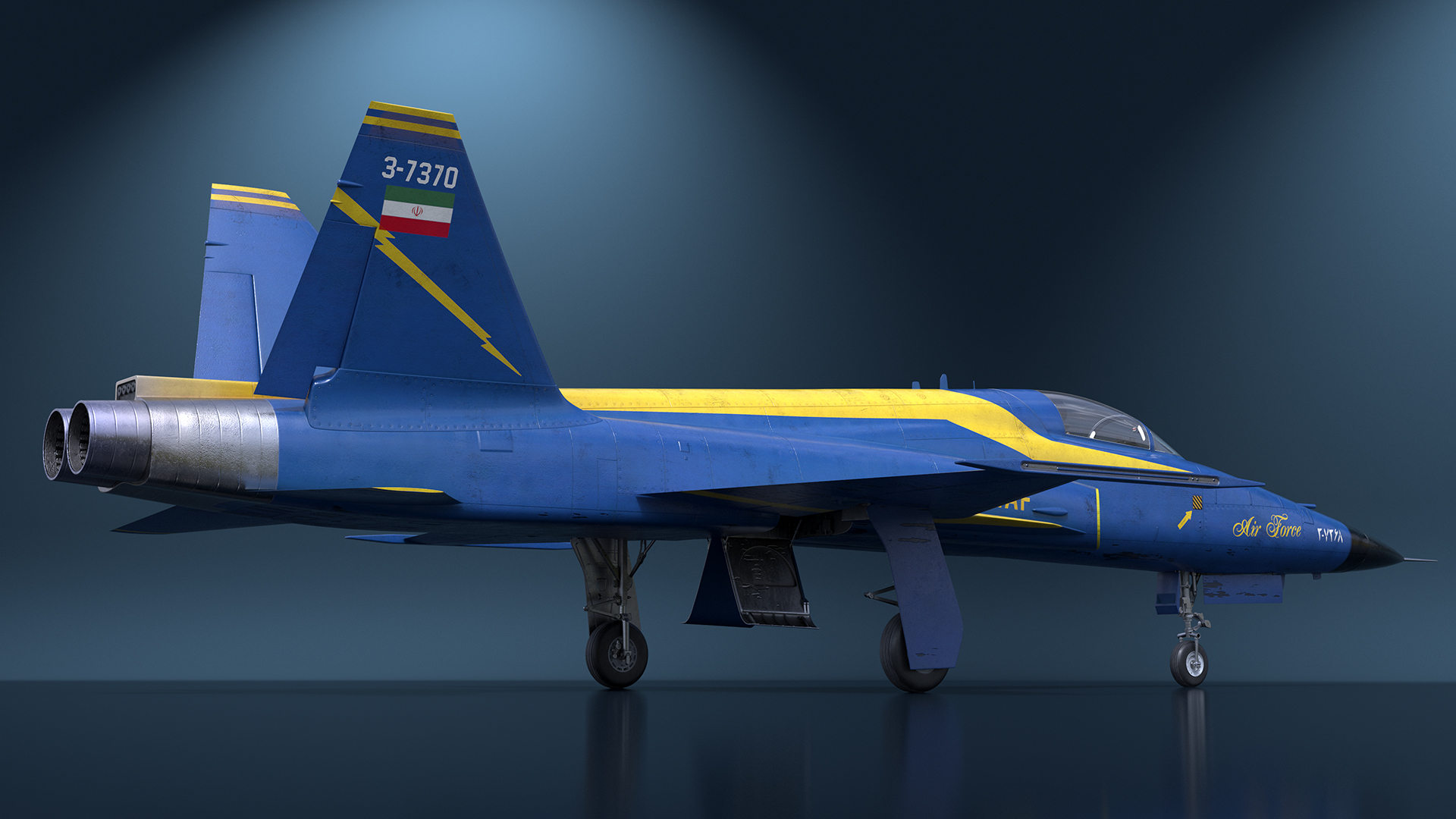 HESA Saeqeh Iranian Aircraft without Rockets Blue 3D model