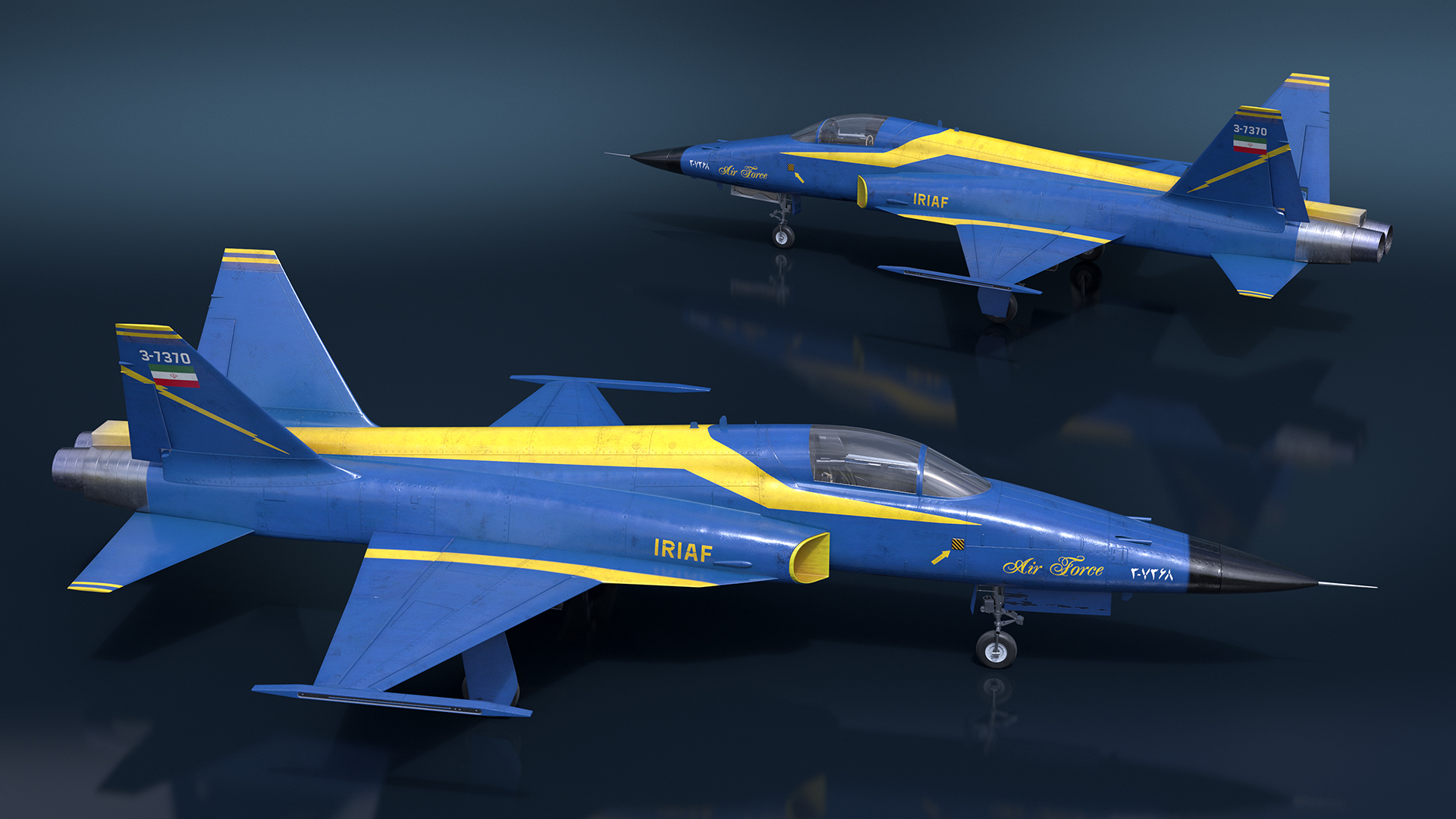 HESA Saeqeh Iranian Aircraft without Rockets Blue 3D model