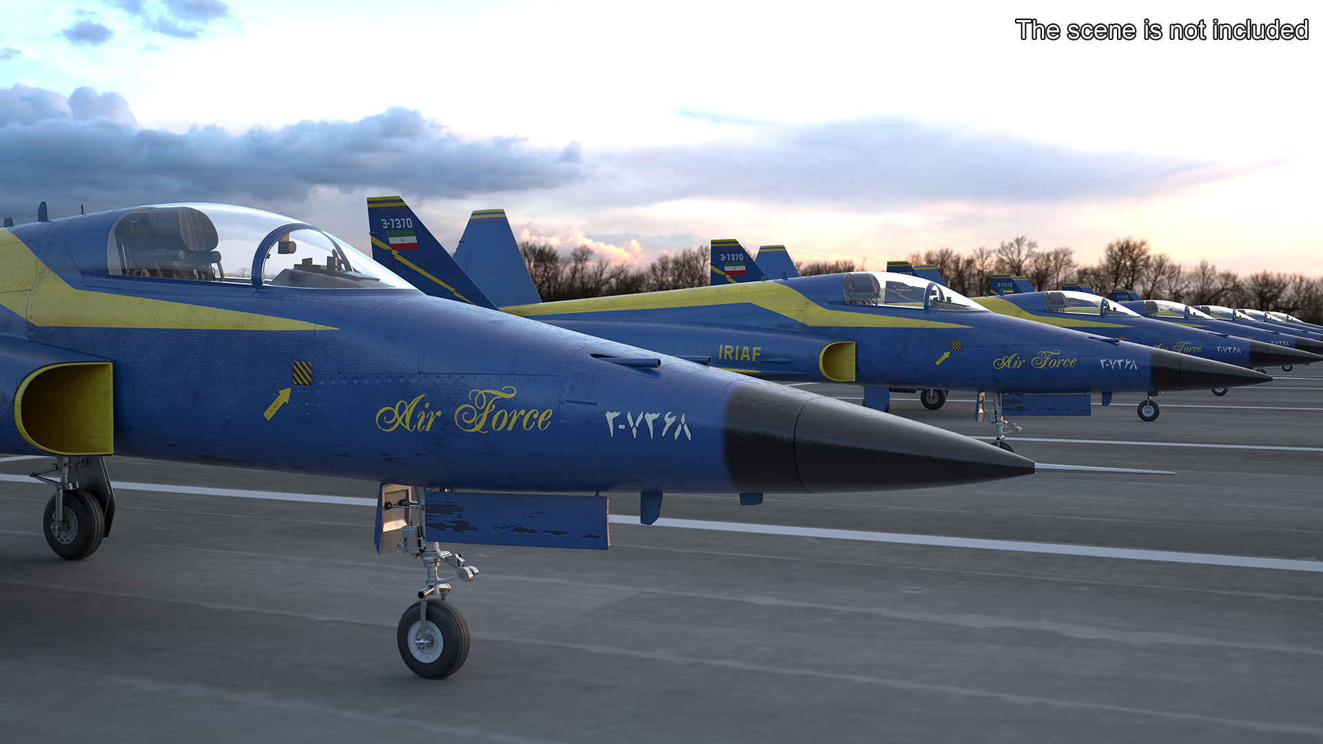 HESA Saeqeh Iranian Aircraft without Rockets Blue 3D model