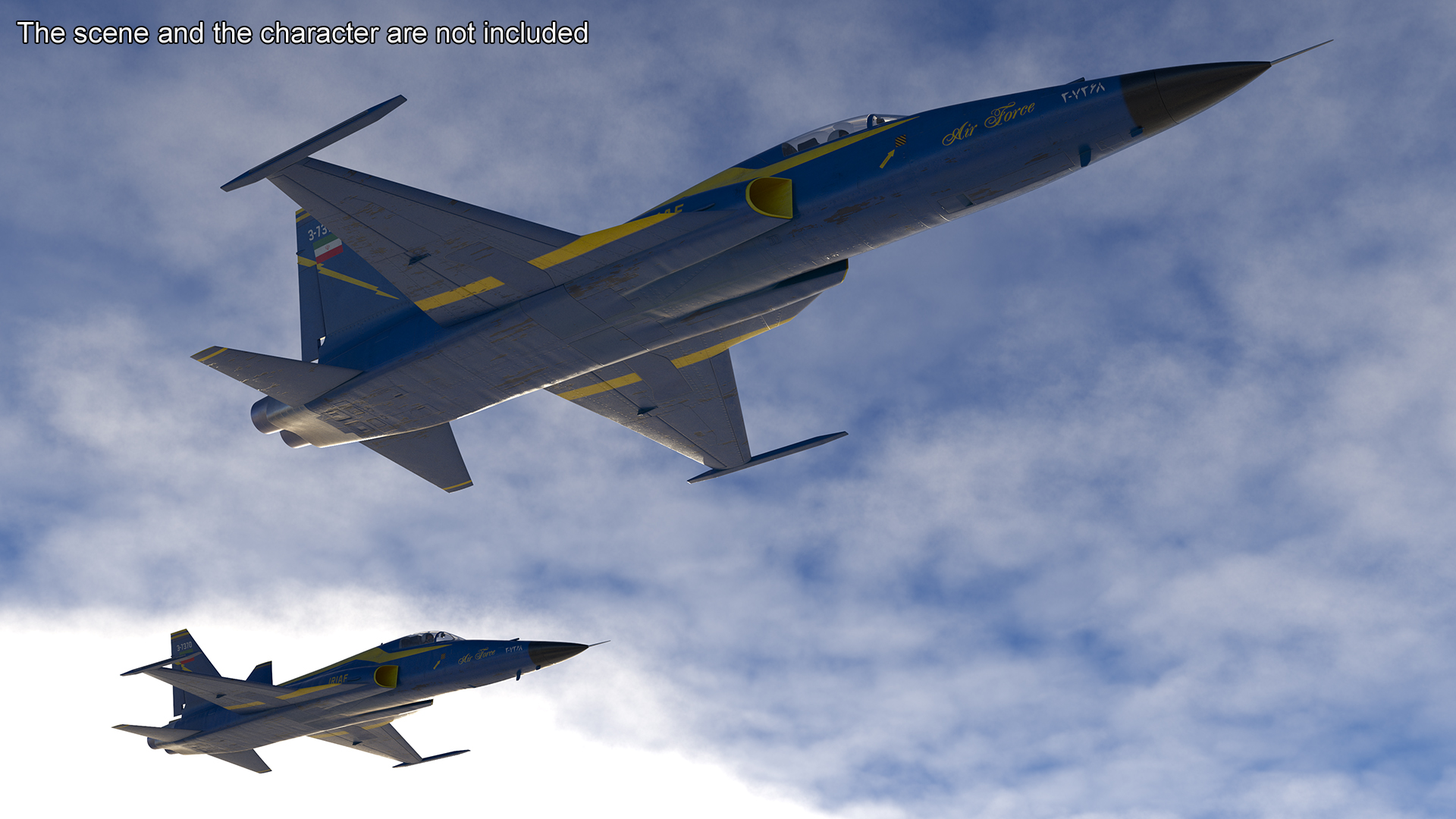 HESA Saeqeh Iranian Aircraft without Rockets Blue 3D model