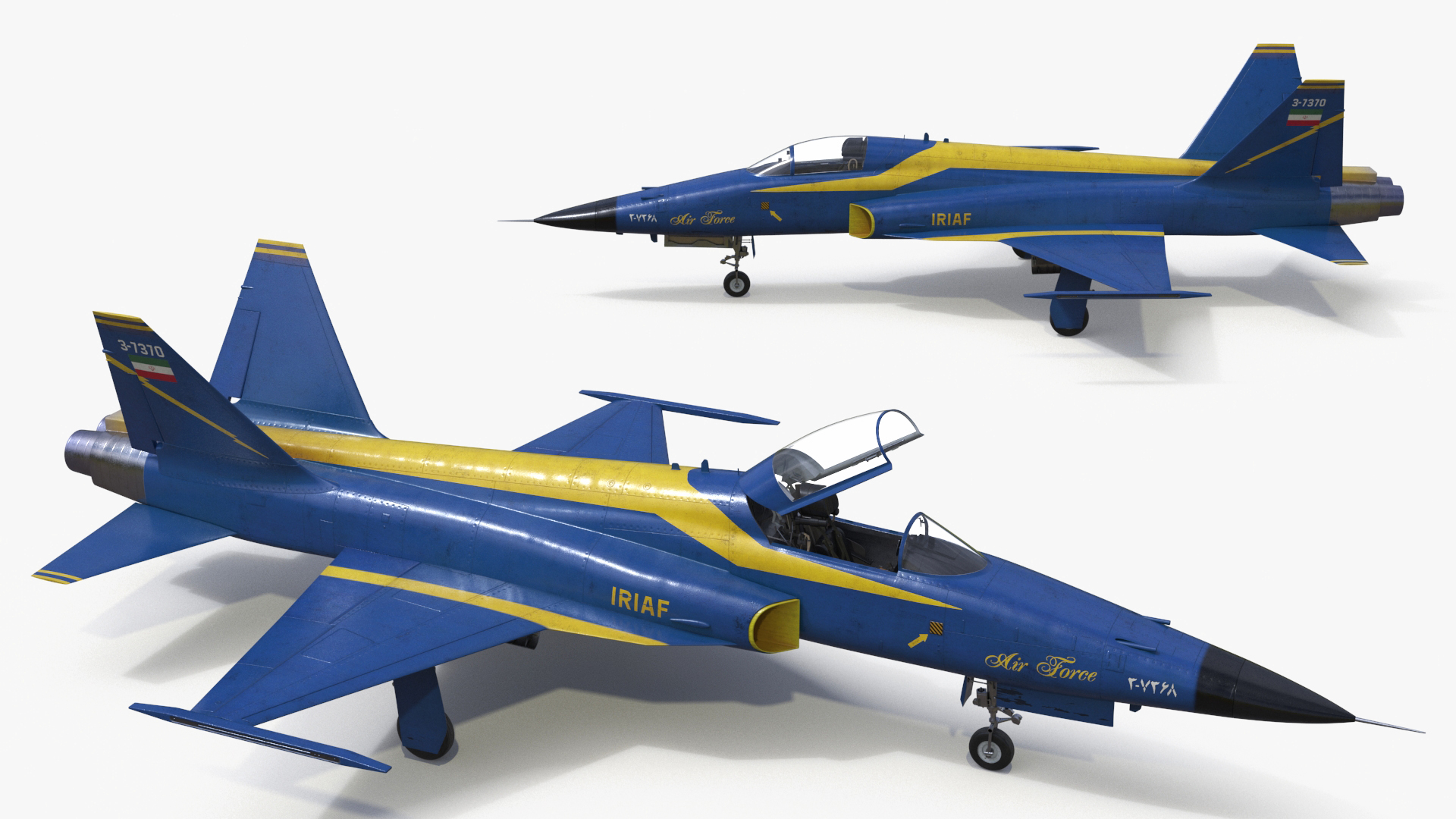 HESA Saeqeh Iranian Aircraft without Rockets Blue 3D model