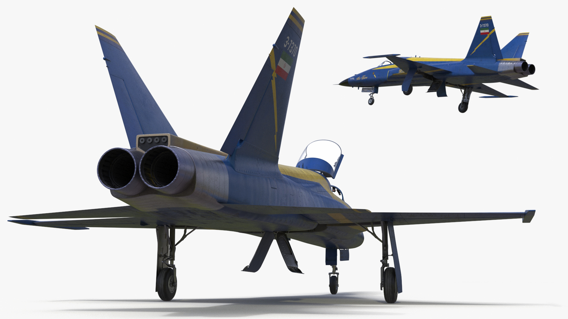 HESA Saeqeh Iranian Aircraft without Rockets Blue 3D model