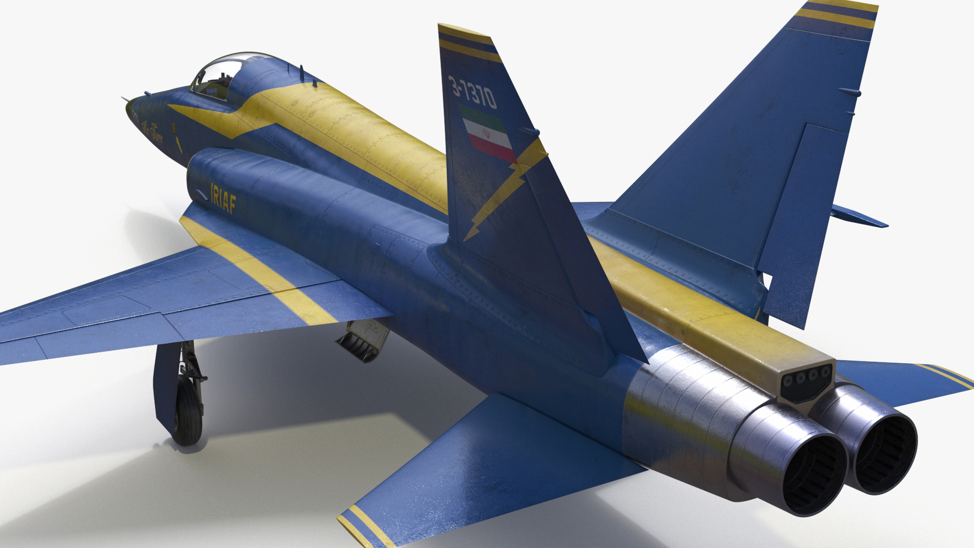 HESA Saeqeh Iranian Aircraft without Rockets Blue 3D model