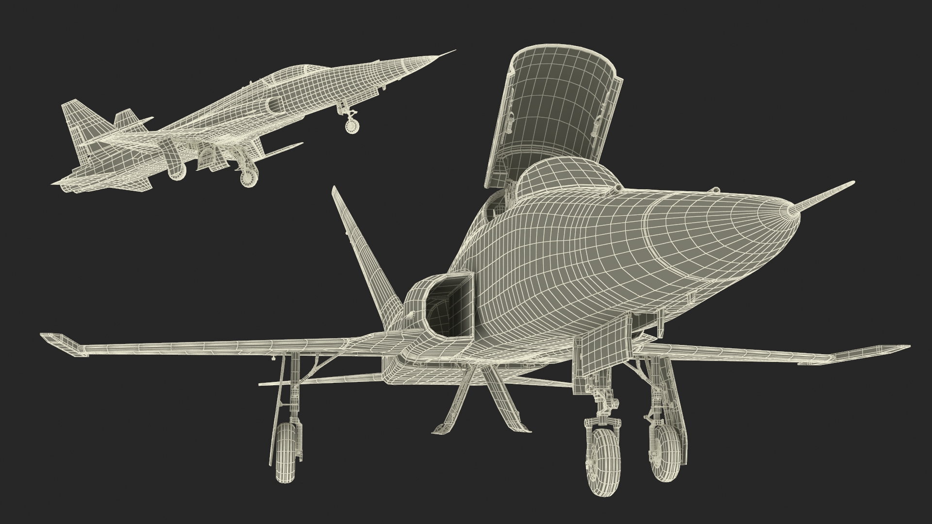 HESA Saeqeh Iranian Aircraft without Rockets Blue 3D model