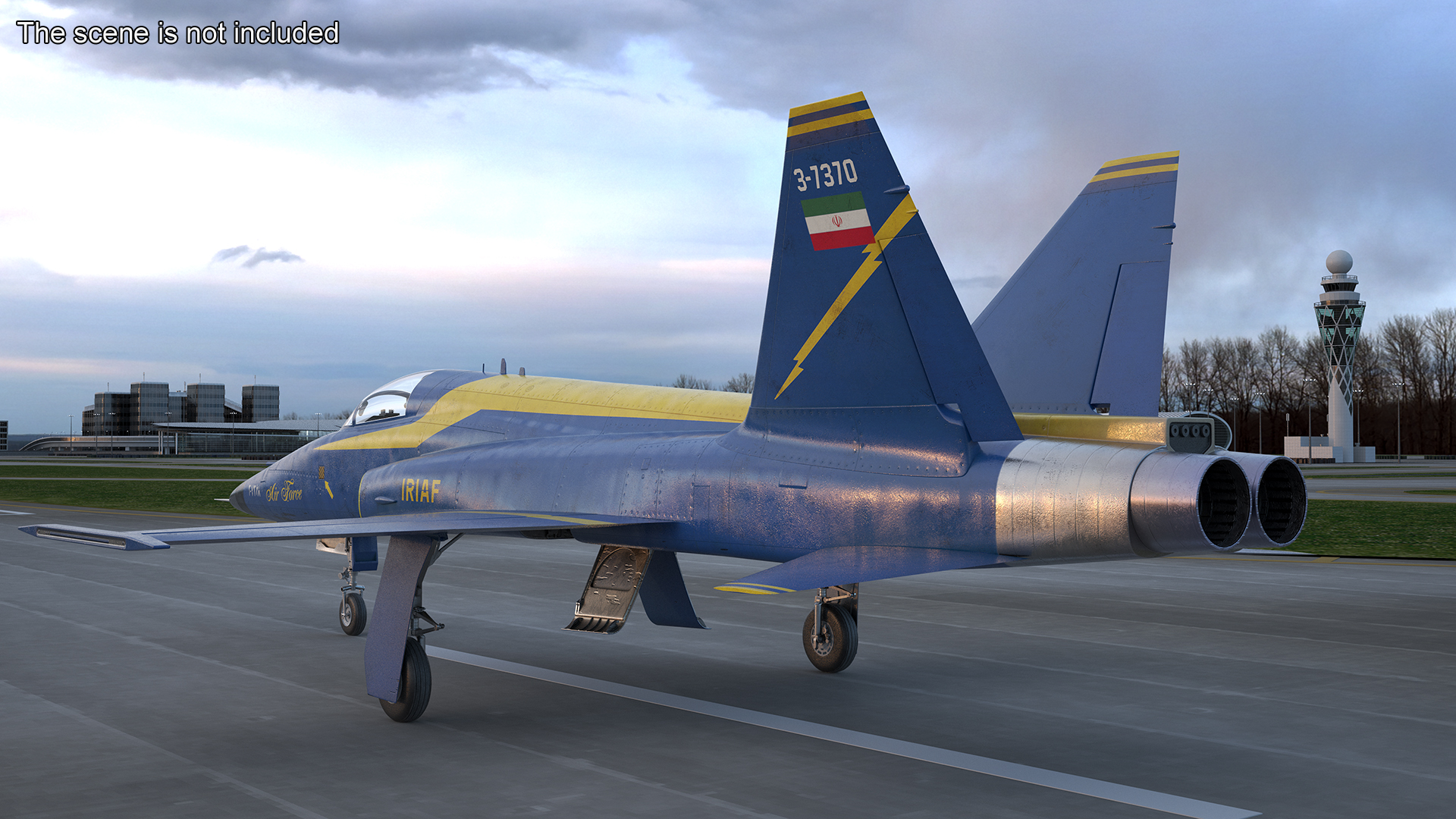 HESA Saeqeh Iranian Aircraft without Rockets Blue 3D model