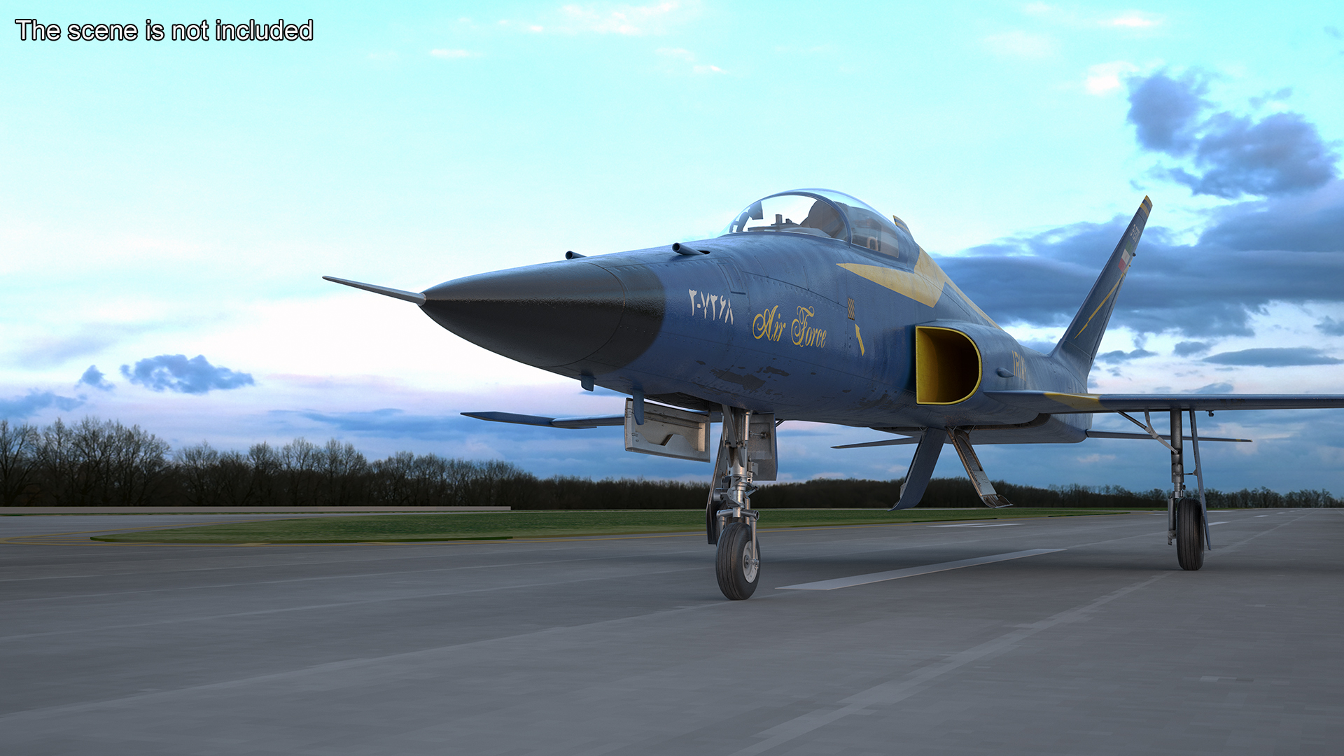 HESA Saeqeh Iranian Aircraft without Rockets Blue 3D model