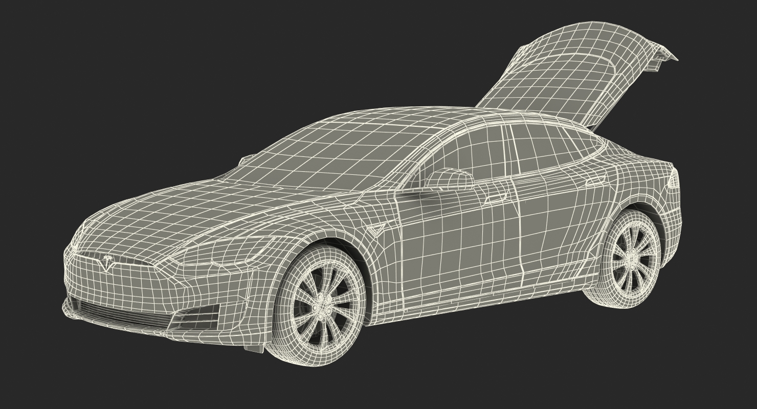 Tesla Model S 75D 2017 Rigged 3D model