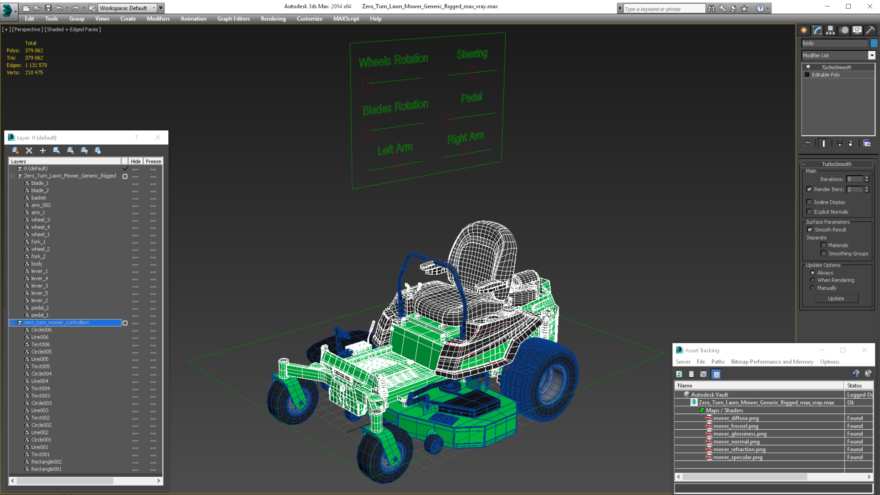 3D model Zero Turn Lawn Mower Generic Rigged