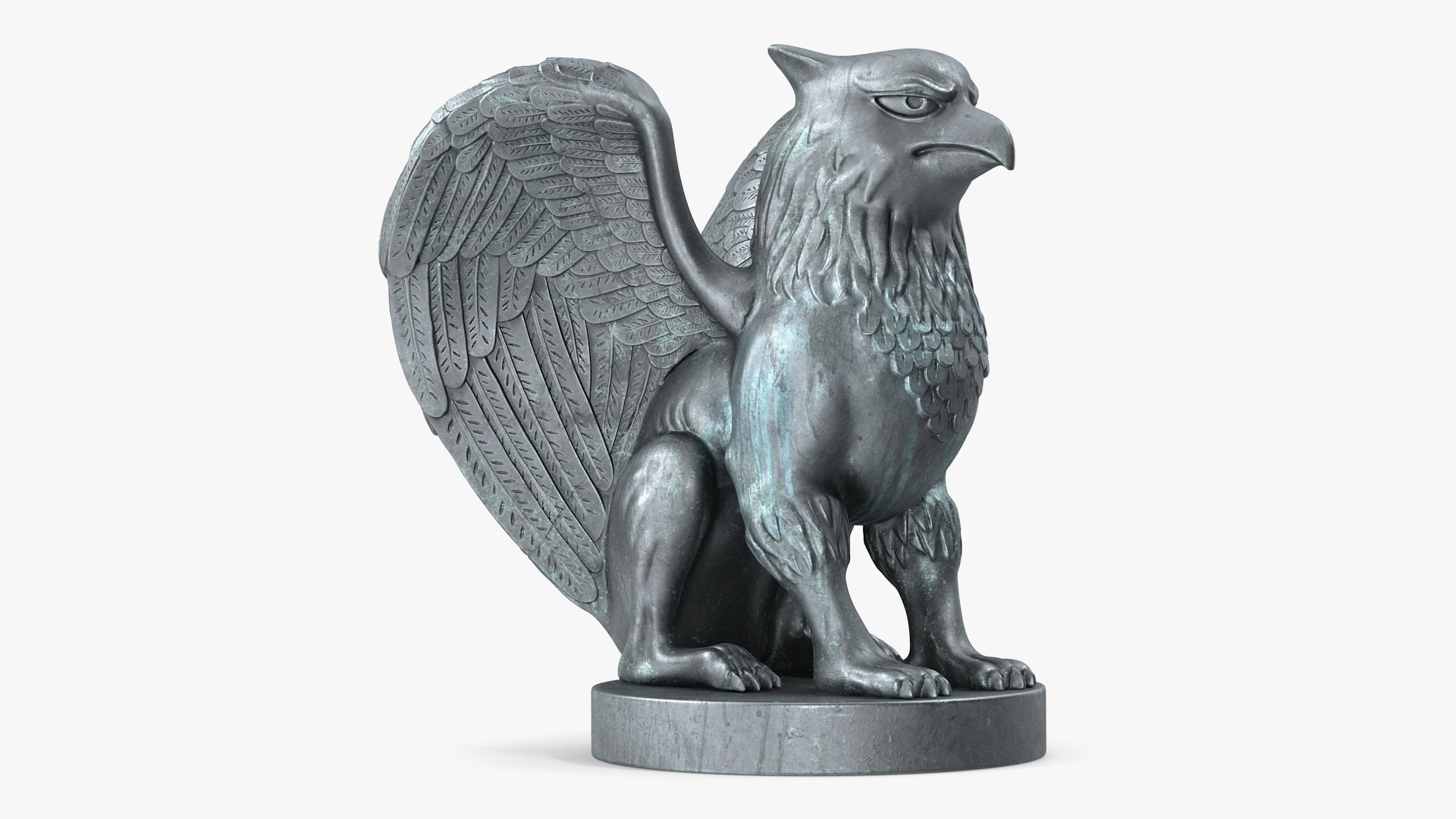 3D Griffin Statue Bronze