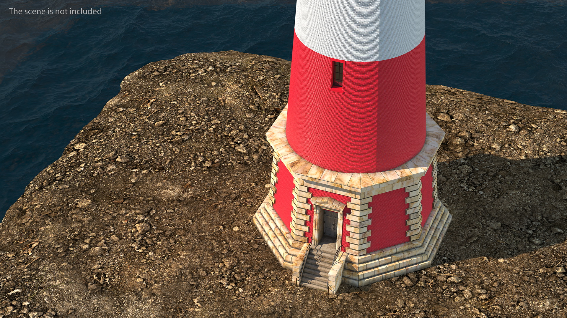 Red and White Striped Lighthouse 3D