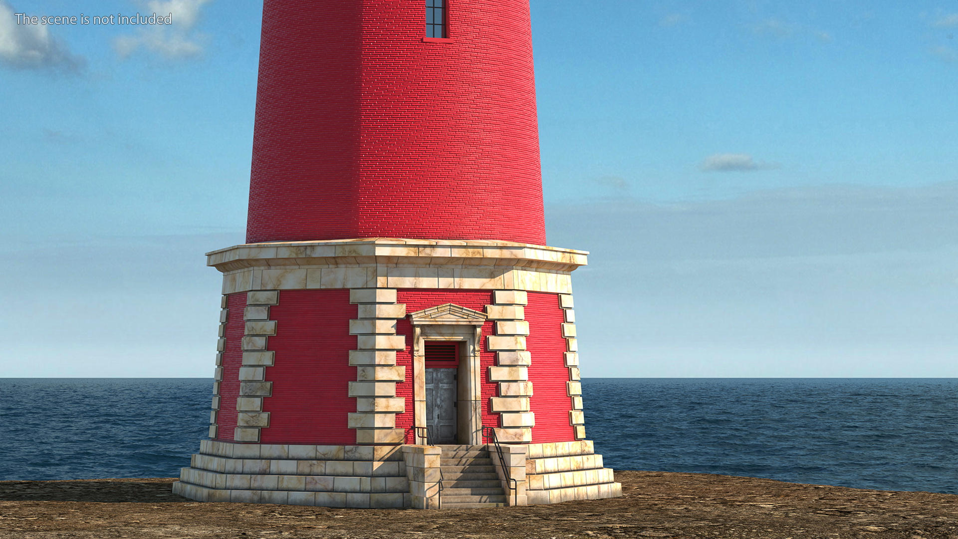 Red and White Striped Lighthouse 3D