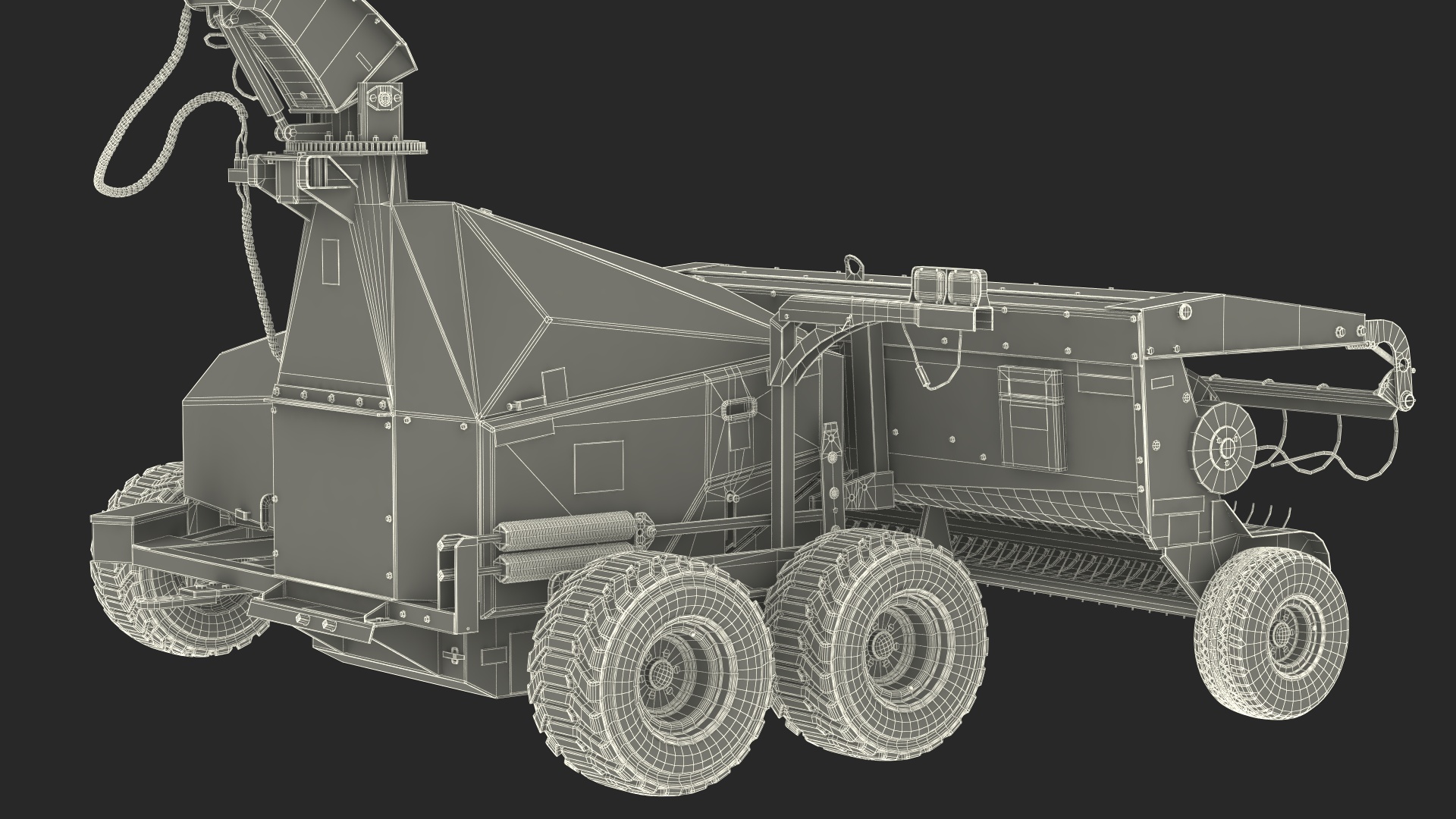 Tractor with Forage Harvester 3D model