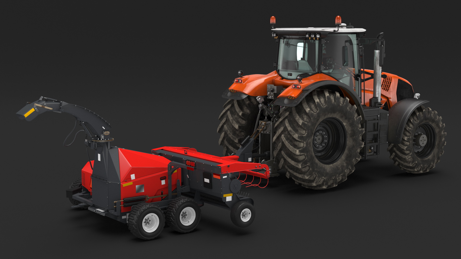 Tractor with Forage Harvester 3D model