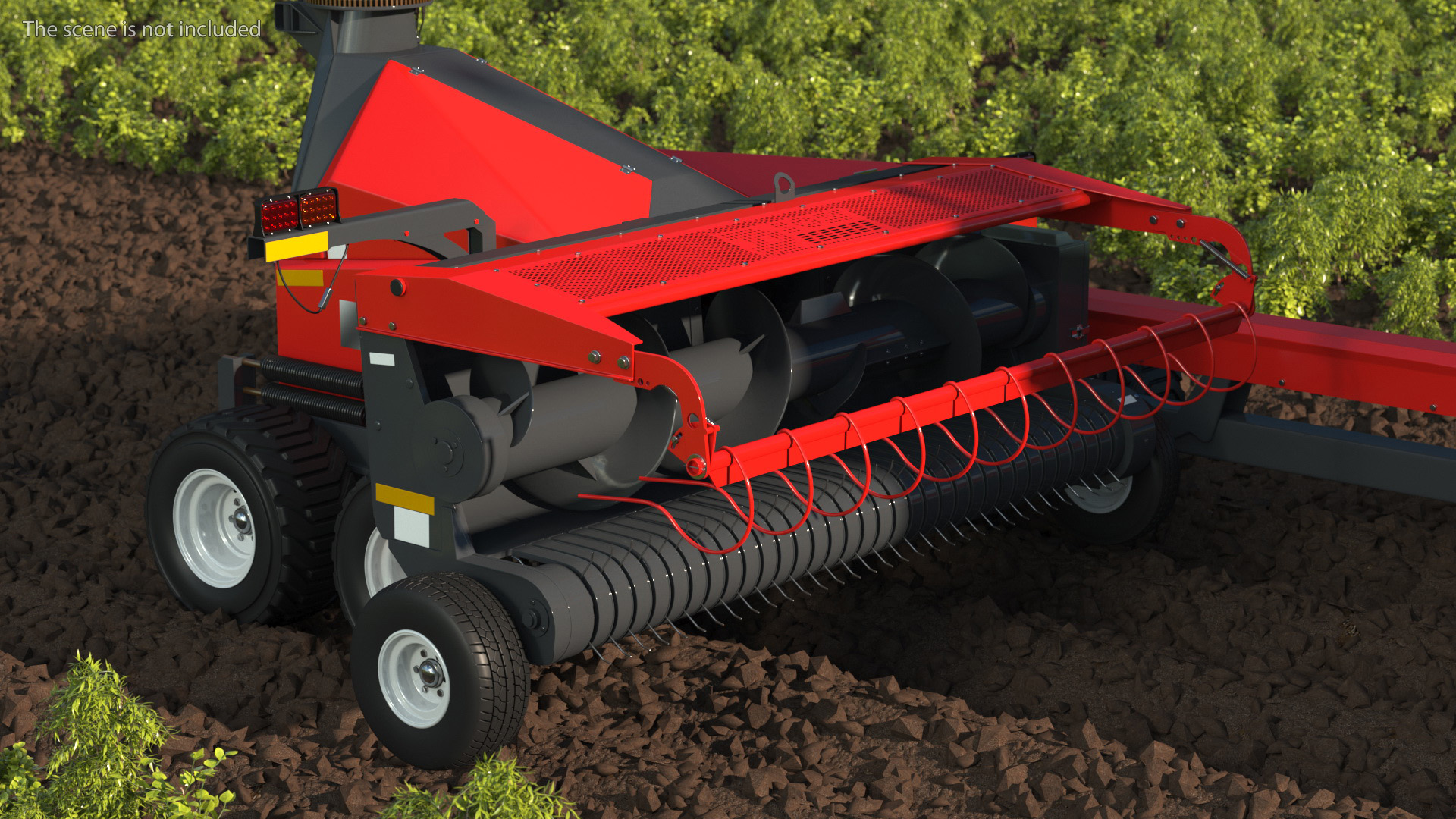 Tractor with Forage Harvester 3D model