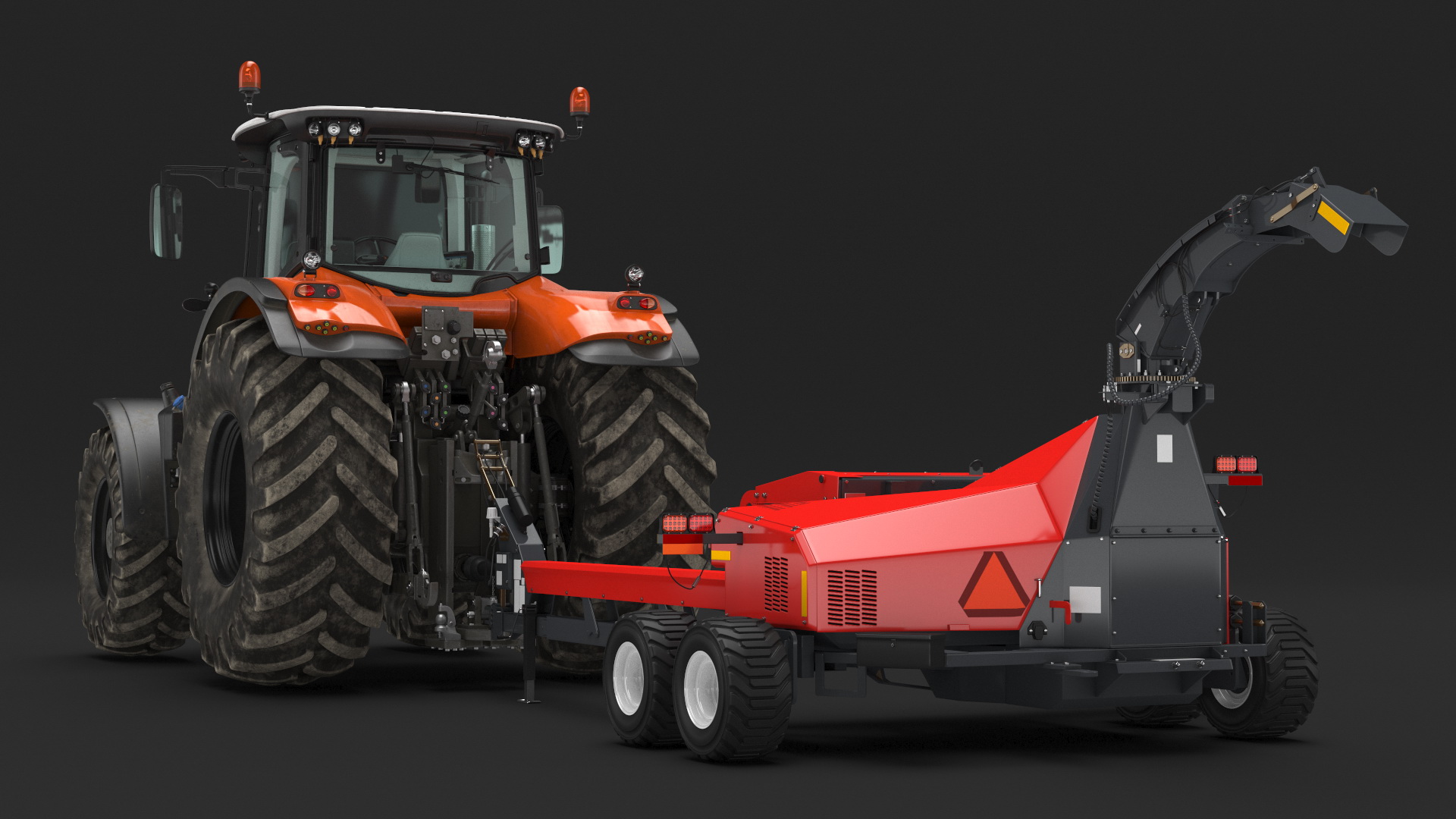 Tractor with Forage Harvester 3D model