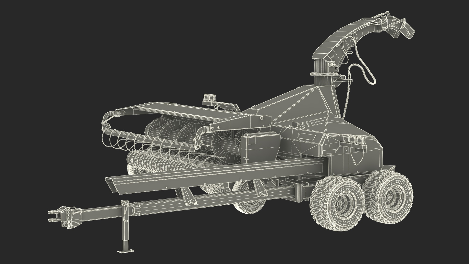 Tractor with Forage Harvester 3D model