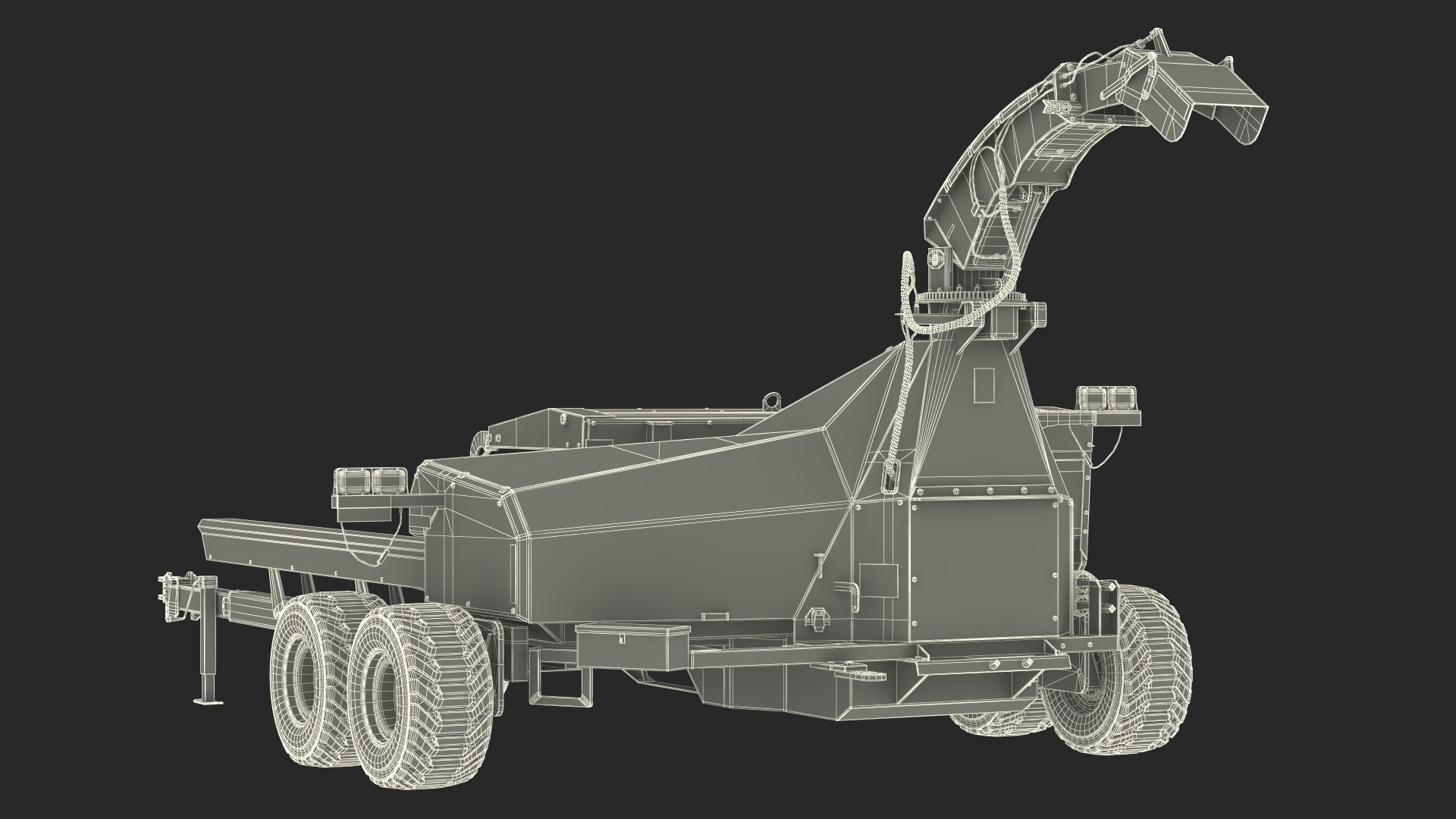 Tractor with Forage Harvester 3D model