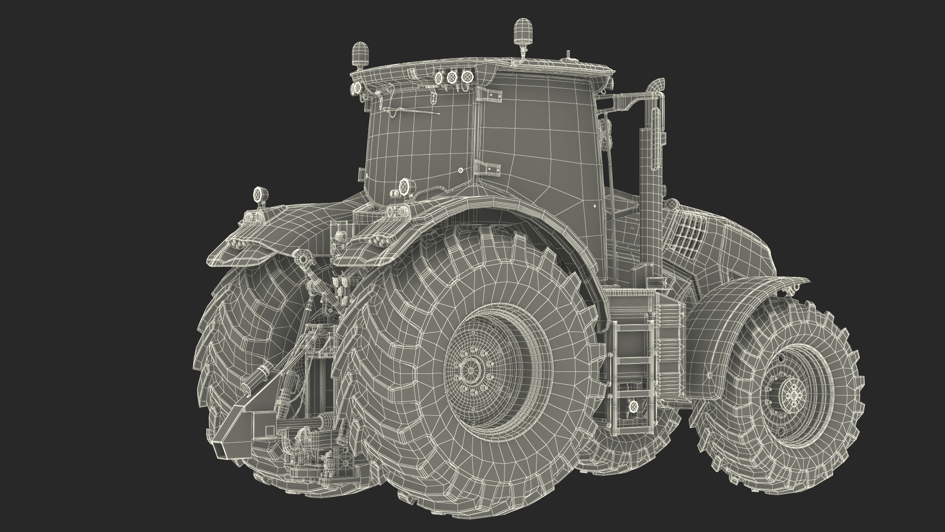 Tractor with Forage Harvester 3D model