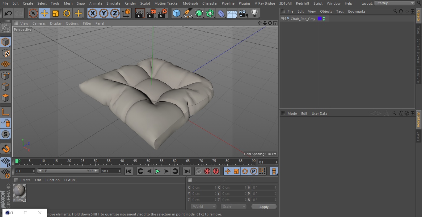 Chair Pad Gray 3D model