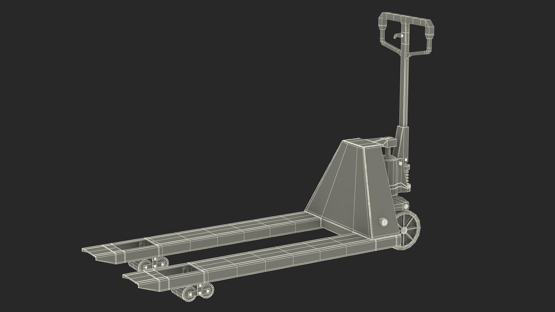 Yellow Industrial Pallet Jack 3D model